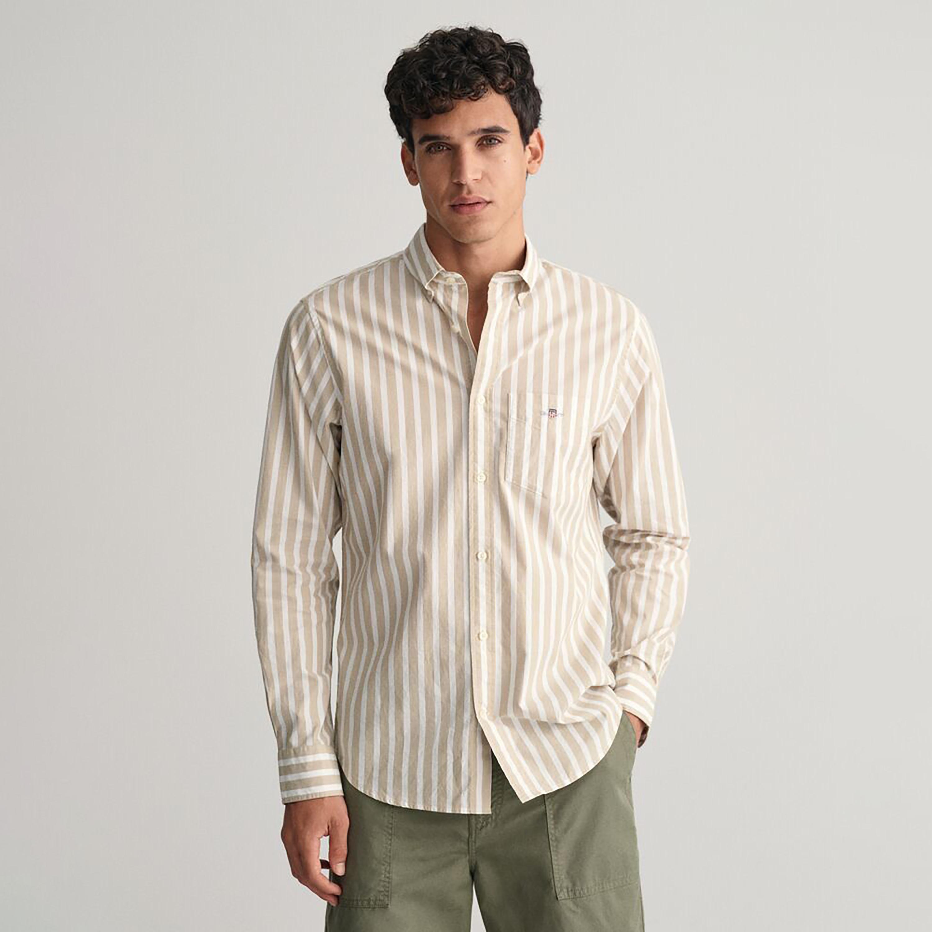 Gant Regular Fit Striped Button-Down Collar Long Sleeves Men's Shirt-men-clothing-shirts-image-1