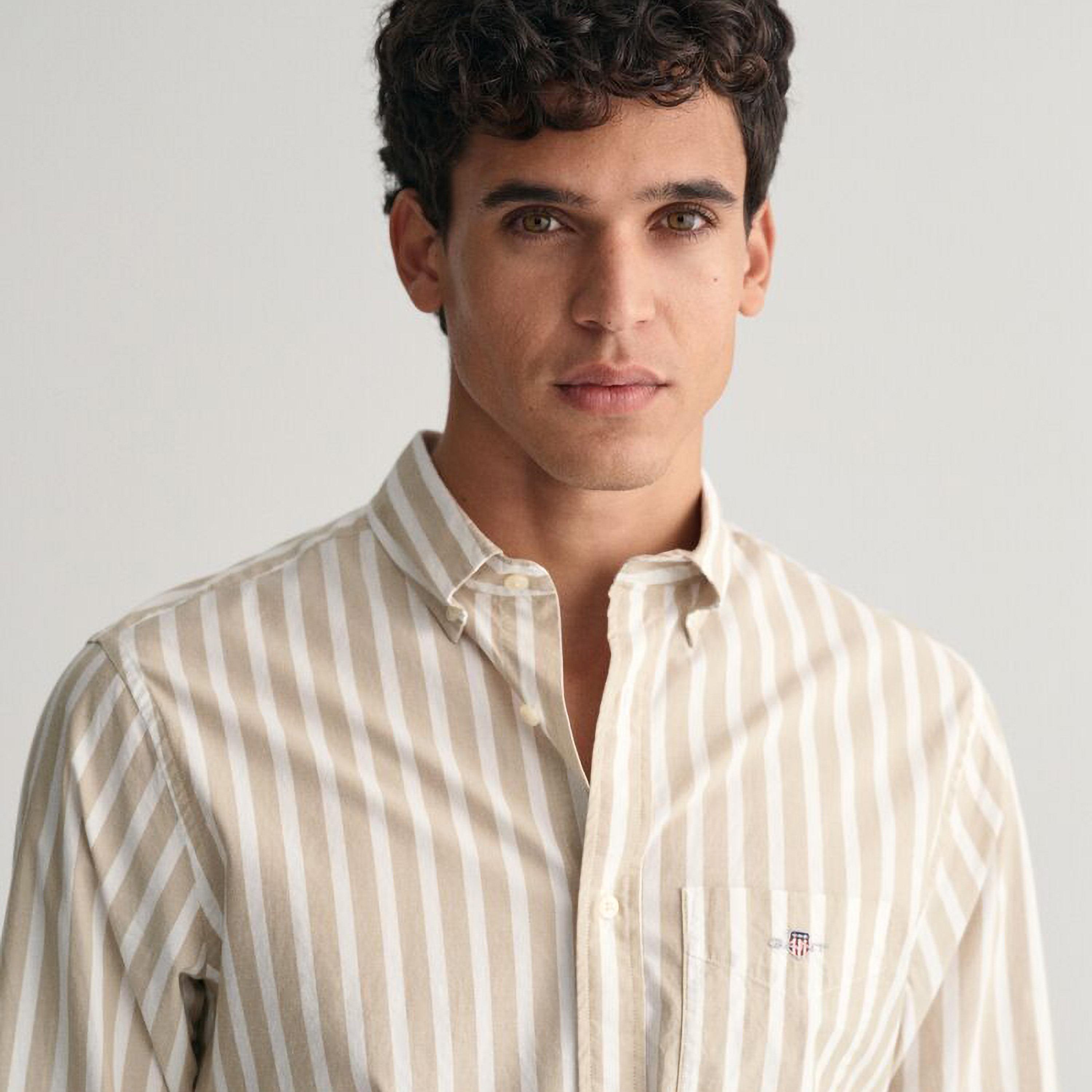 Gant Regular Fit Striped Button-Down Collar Long Sleeves Men's Shirt-men-clothing-shirts-image-2