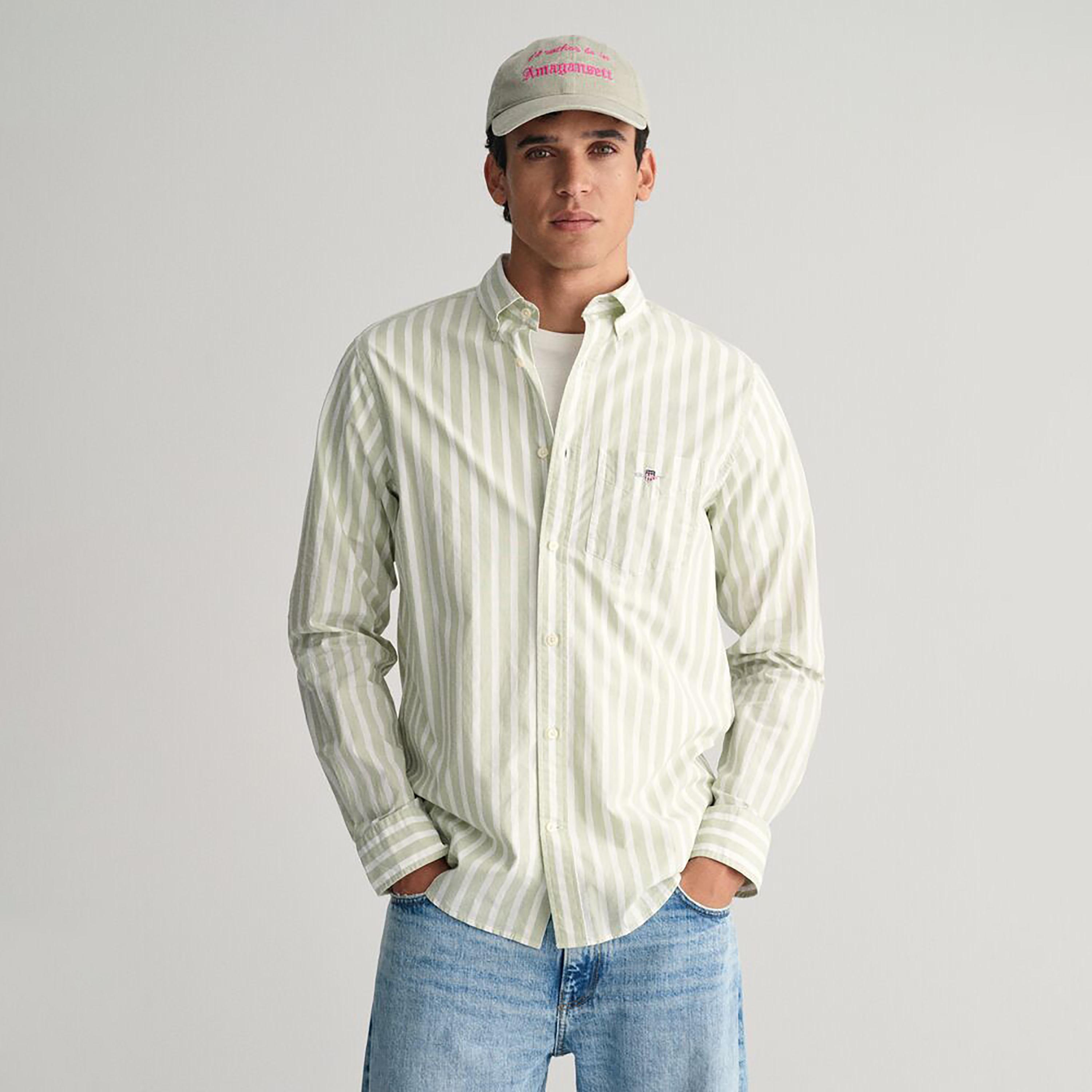 Gant Regular Fit Striped Button-Down Collar Long Sleeves Men's Shirt-men-clothing-shirts-image-6