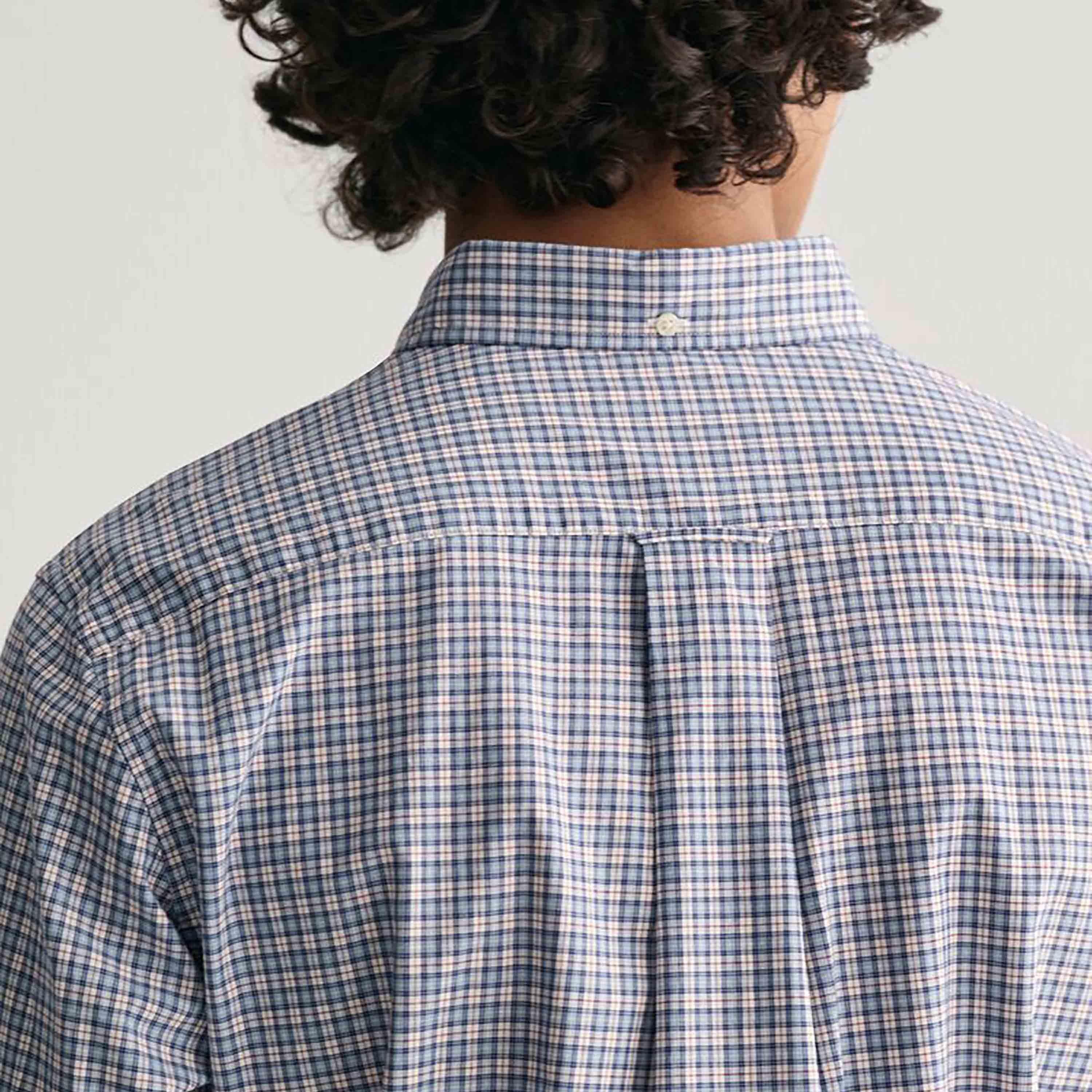Gant Regular Fit Checked Button-Down Collar Long Sleeves Men's Shirt-men-clothing-shirts-image-7