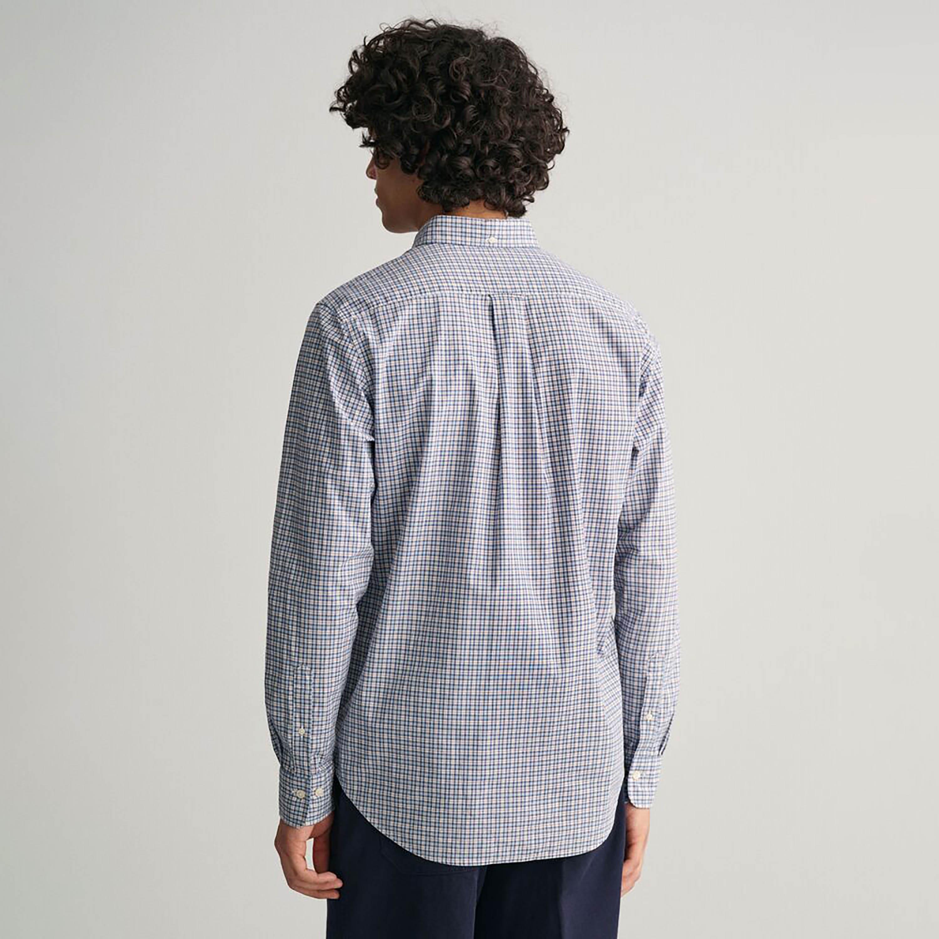 Gant Regular Fit Checked Button-Down Collar Long Sleeves Men's Shirt-men-clothing-shirts-image-9