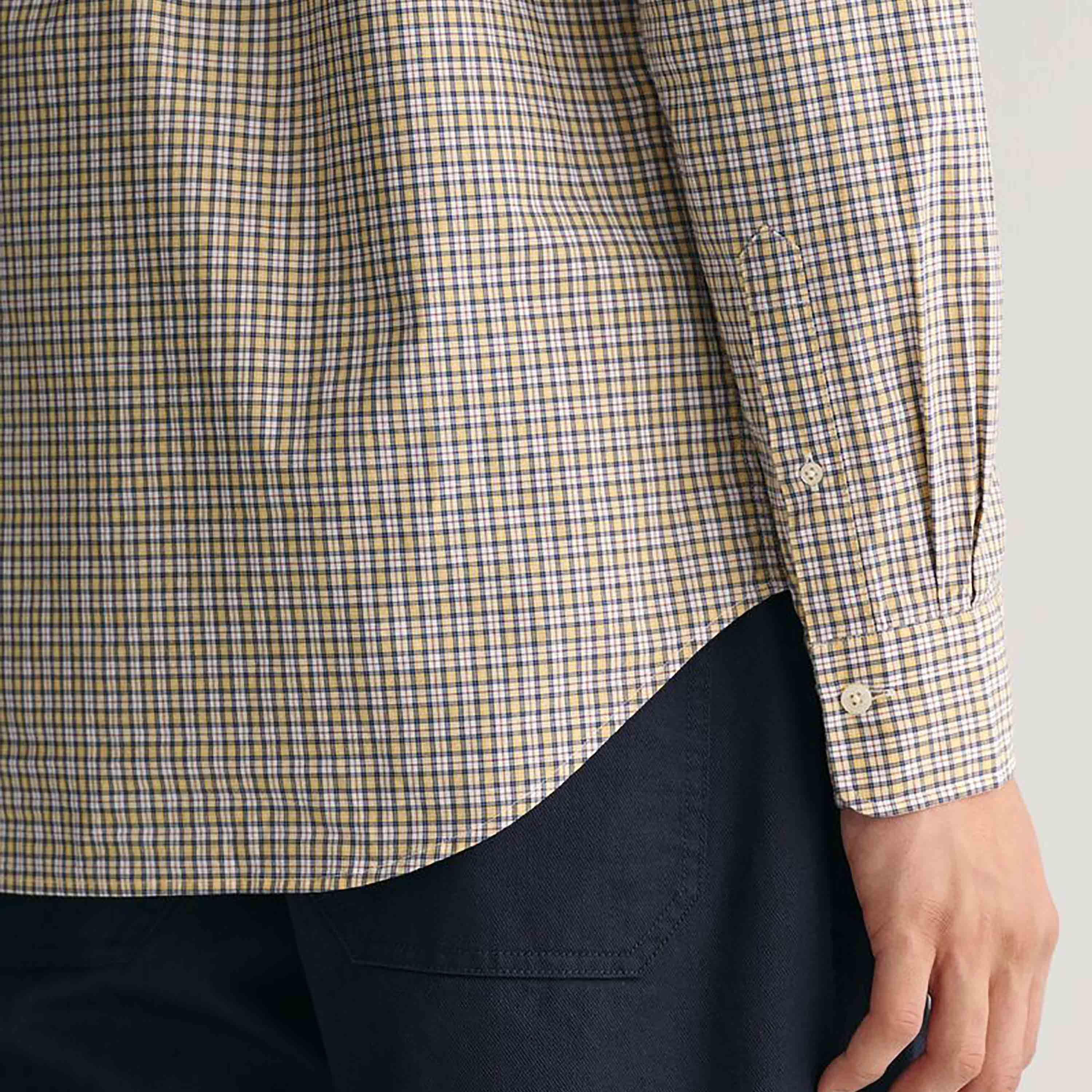 Gant Regular Fit Checked Button-Down Collar Long Sleeves Men's Shirt-men-clothing-shirts-image-20