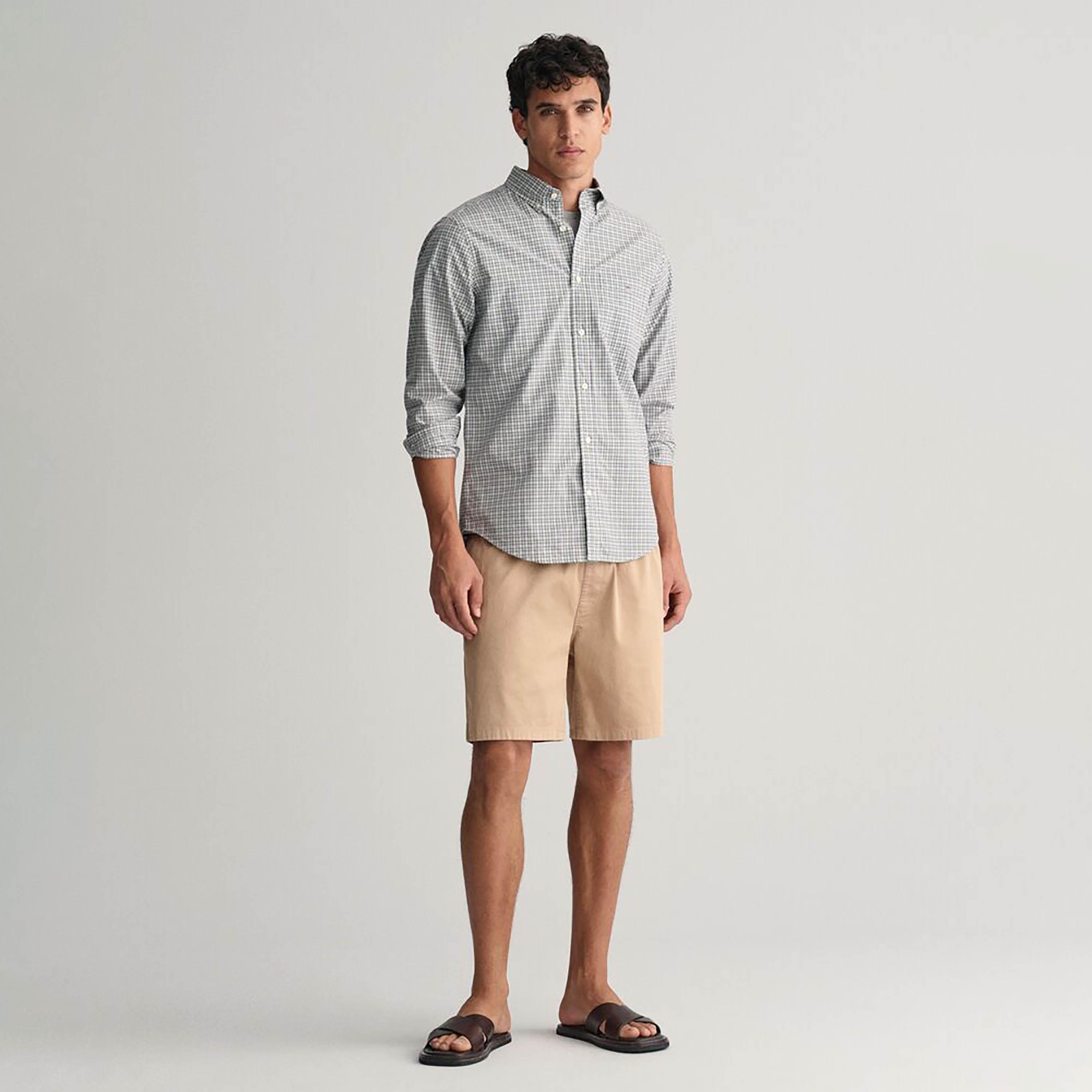 Gant Regular Fit Checked Button-Down Collar Long Sleeves Men's Shirt-men-clothing-shirts-image-3