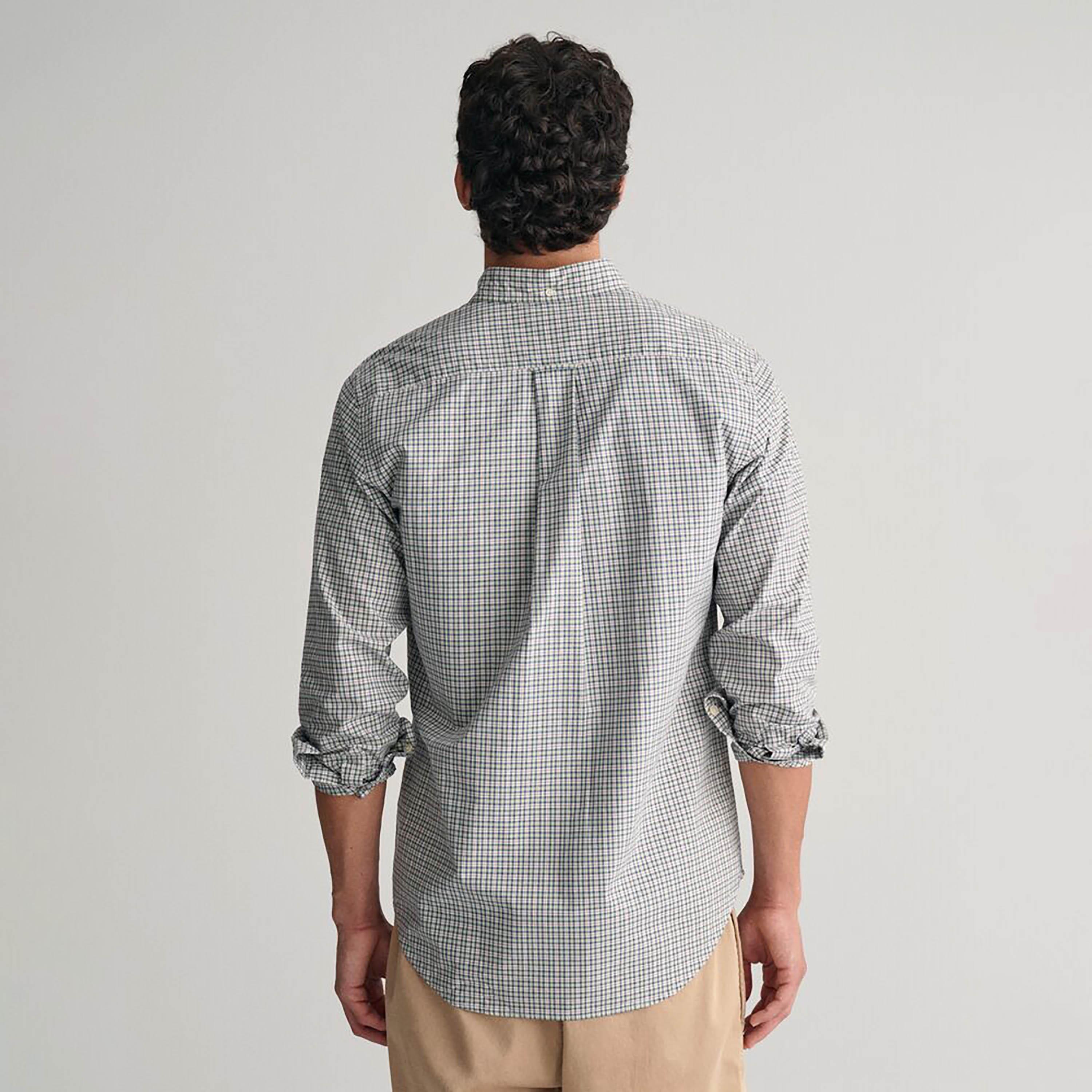 Gant Regular Fit Checked Button-Down Collar Long Sleeves Men's Shirt-men-clothing-shirts-image-4