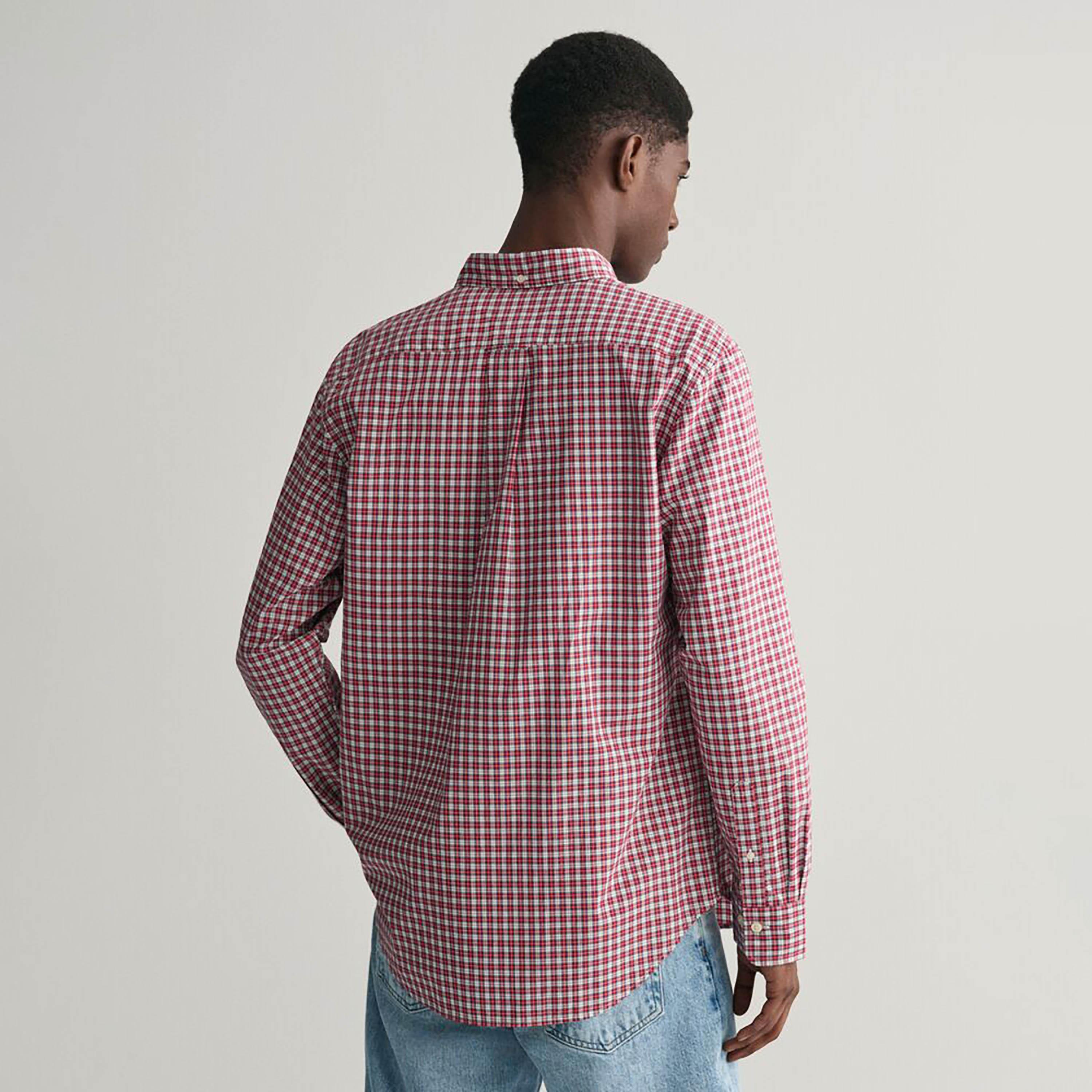 Gant Regular Fit Checked Button-Down Collar Long Sleeves Men's Shirt-men-clothing-shirts-image-14