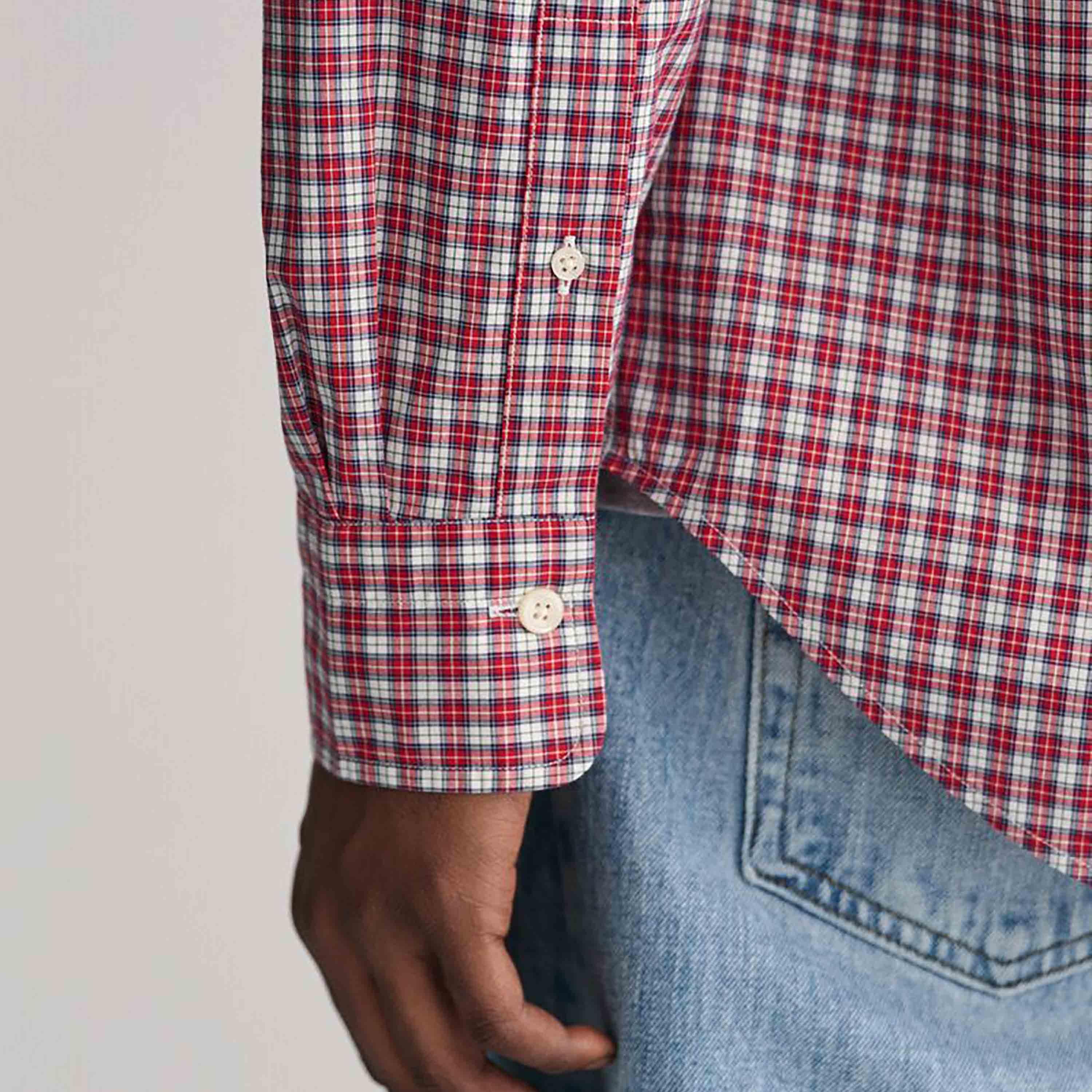 Gant Regular Fit Checked Button-Down Collar Long Sleeves Men's Shirt-men-clothing-shirts-image-15