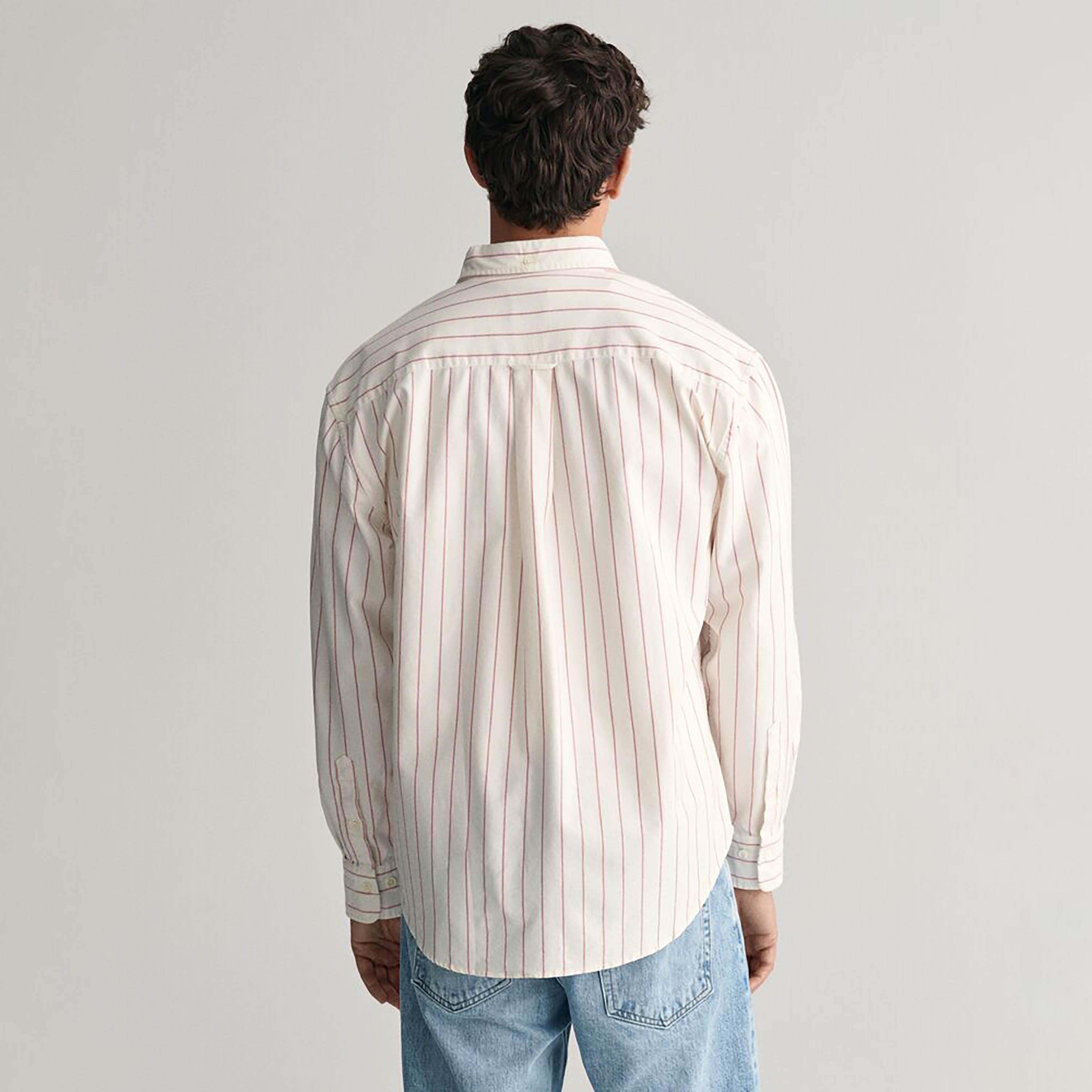 Gant Relaxed Fit Striped Button-Down Collar Long Sleeves Men's Shirt-men-clothing-shirts-image-4