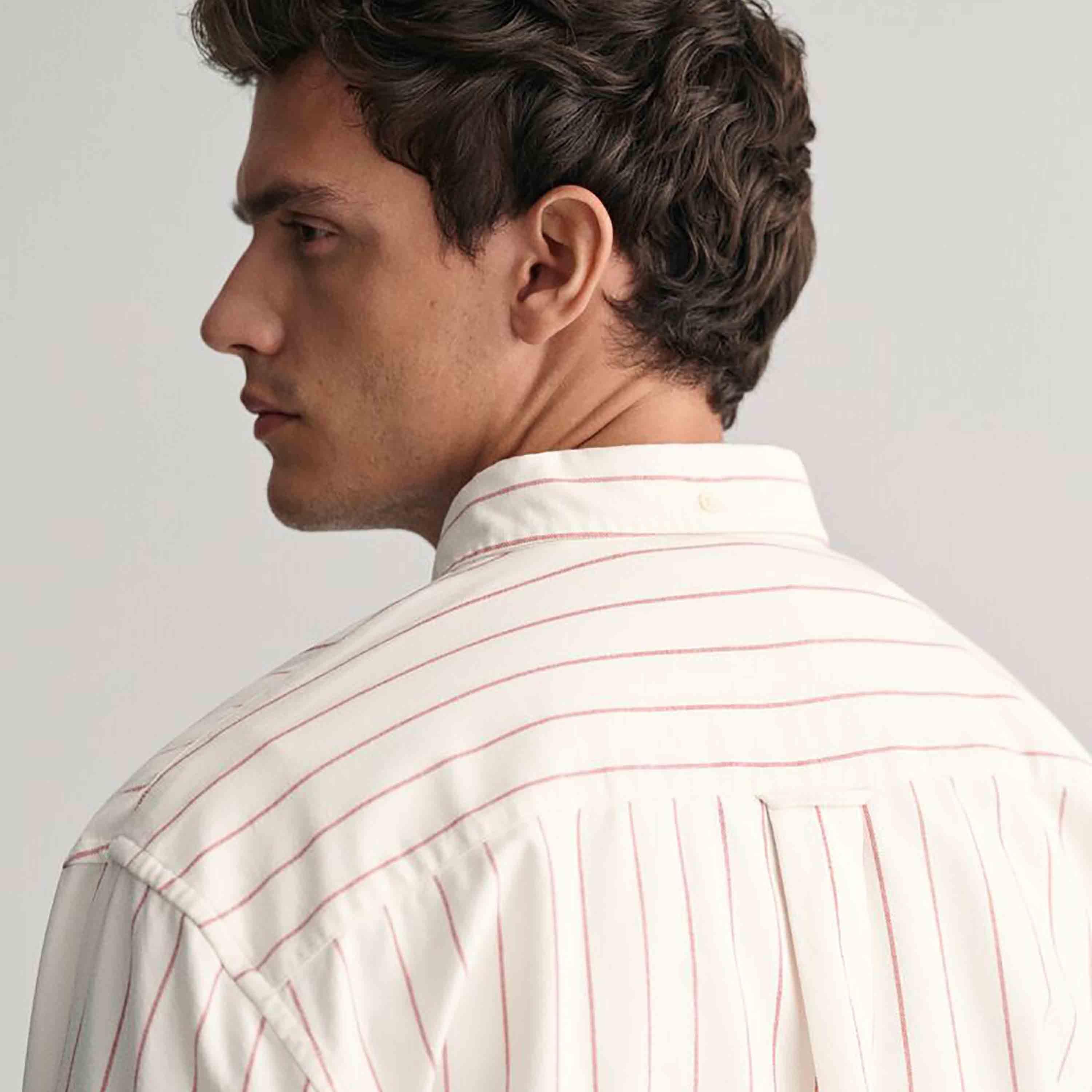 Gant Relaxed Fit Striped Button-Down Collar Long Sleeves Men's Shirt-men-clothing-shirts-image-5