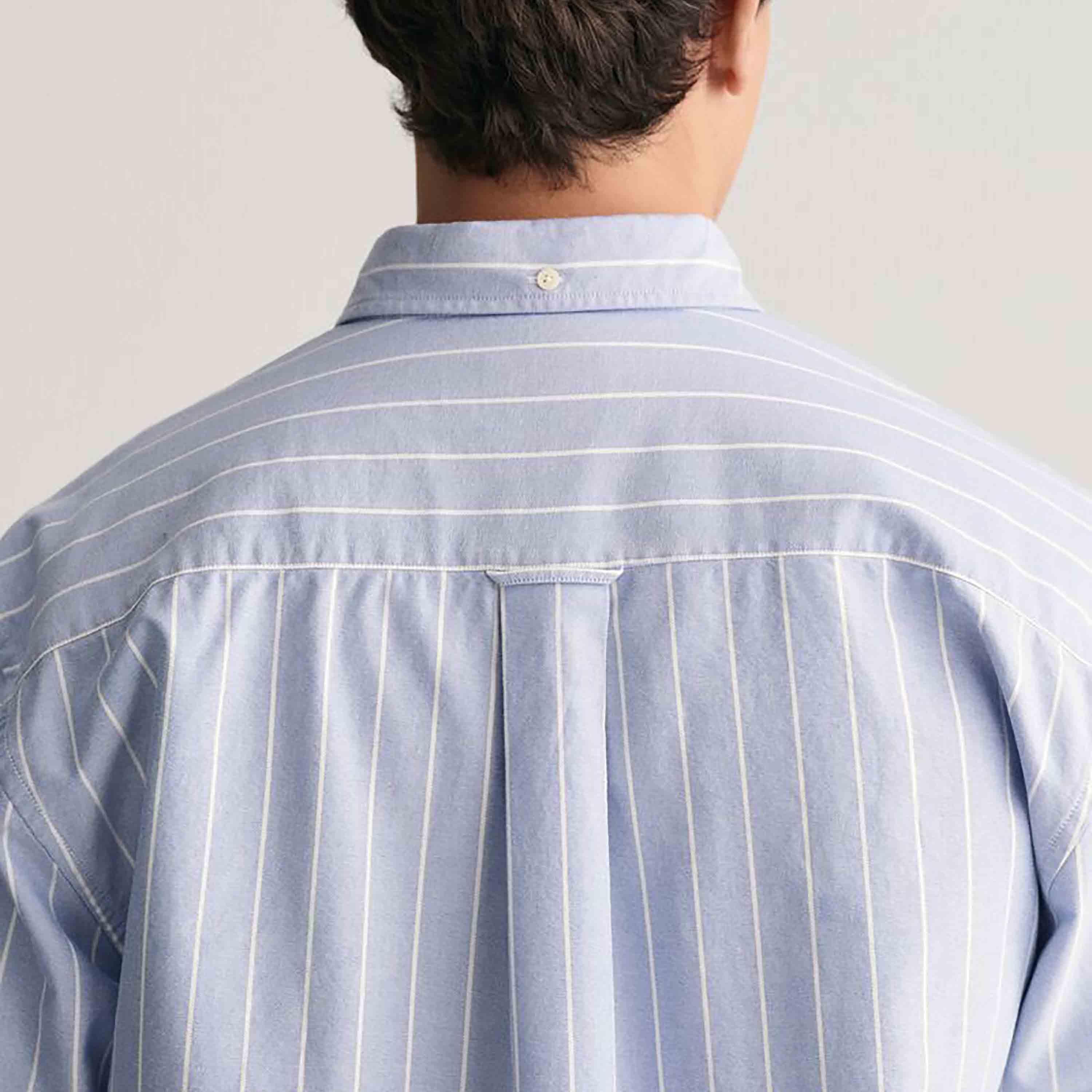 Gant Relaxed Fit Striped Button-Down Collar Long Sleeves Men's Shirt-men-clothing-shirts-image-9