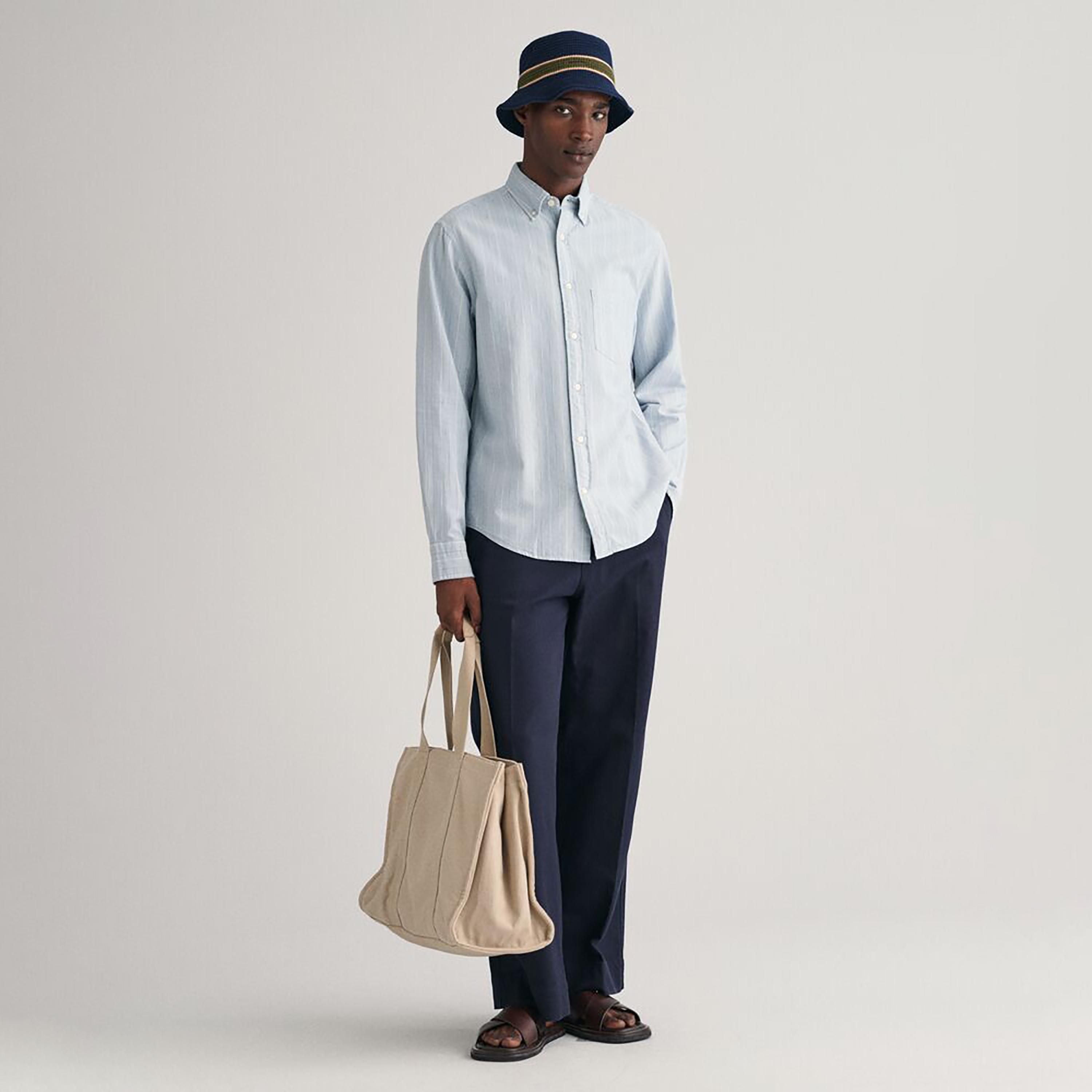 Gant Striped Regular Fit Long Sleeves Archive Oxford Button-Down Collar Men's Shirt-men-clothing-shirts-image-6