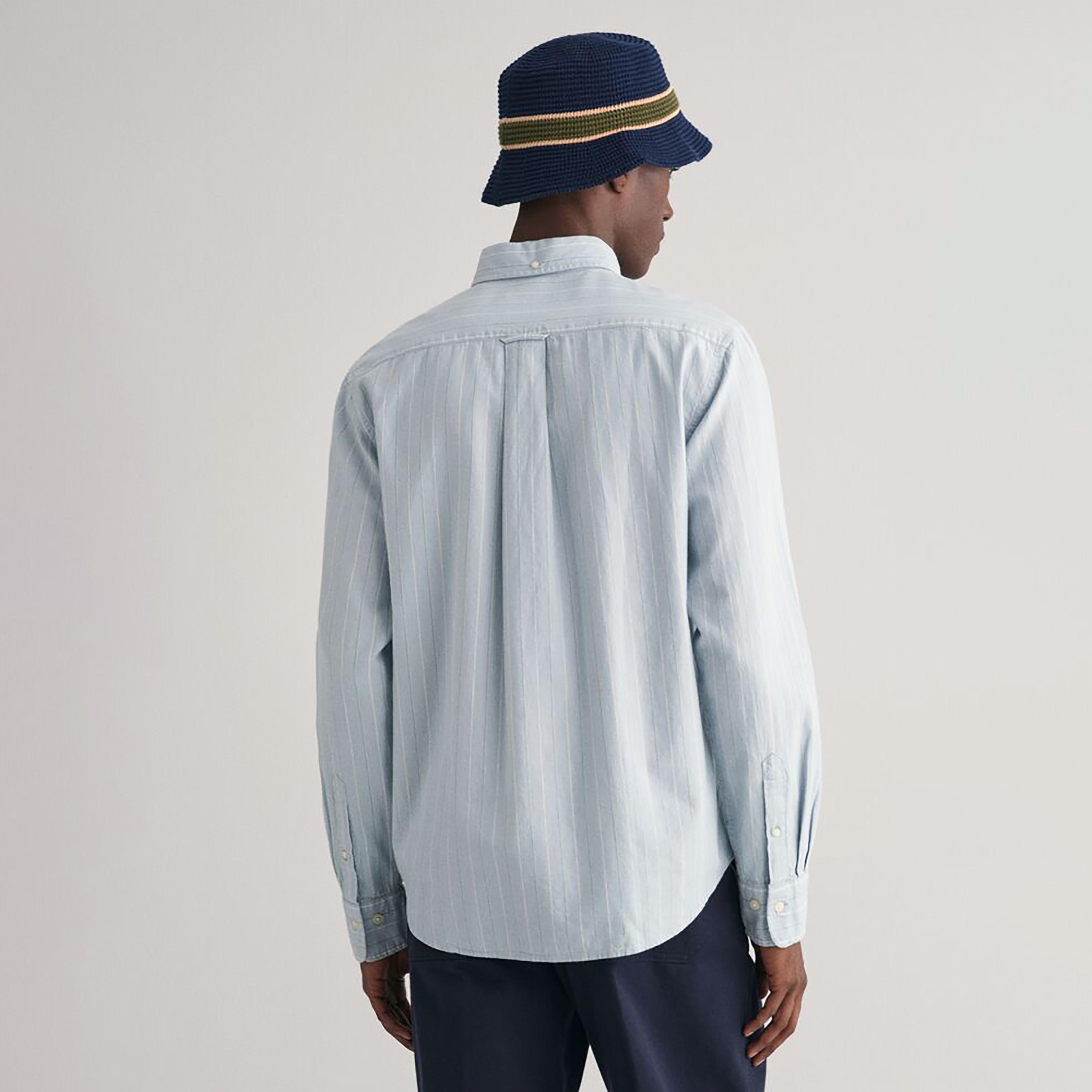 Gant Striped Regular Fit Long Sleeves Archive Oxford Button-Down Collar Men's Shirt-men-clothing-shirts-image-7