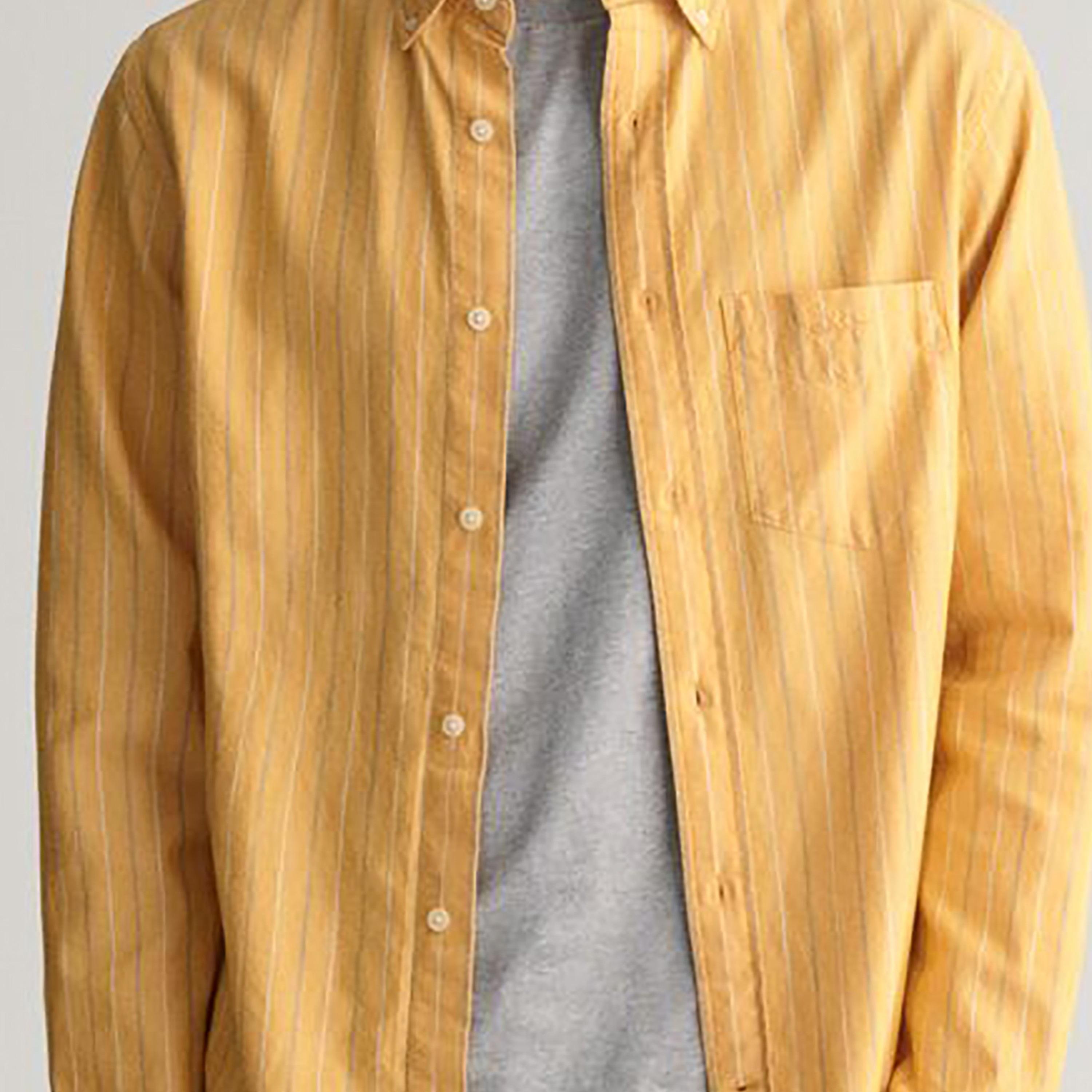 Gant Striped Regular Fit Long Sleeves Archive Oxford Button-Down Collar Men's Shirt-men-clothing-shirts-image-9