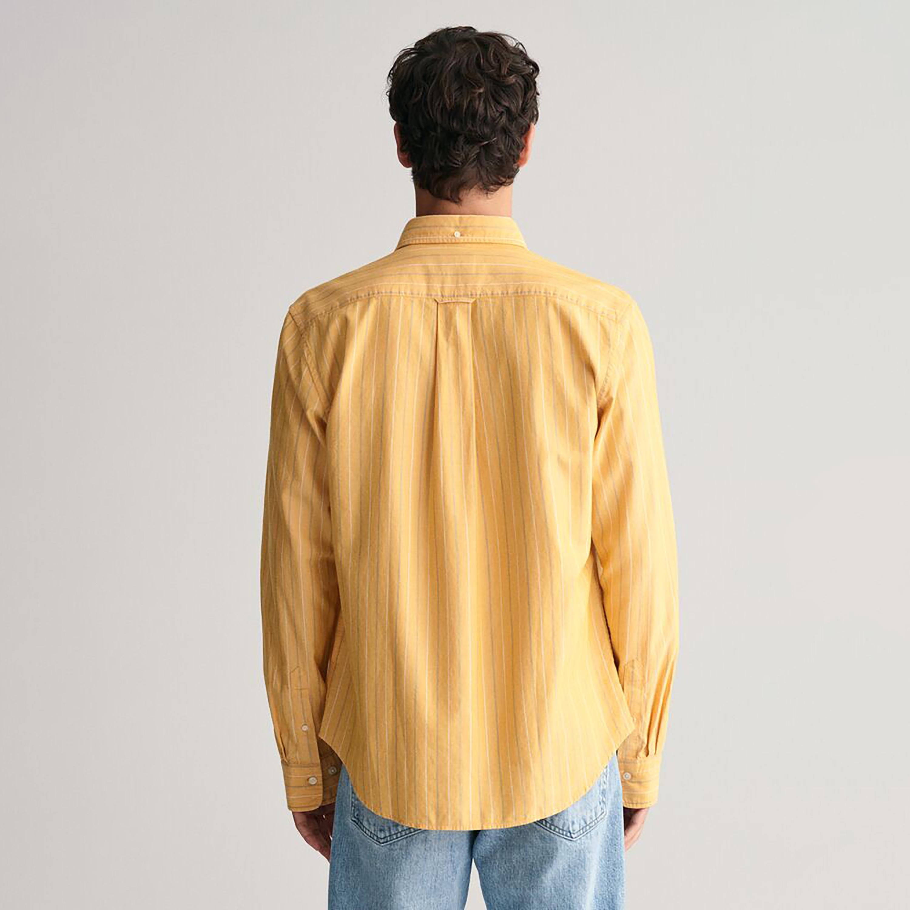 Gant Striped Regular Fit Long Sleeves Archive Oxford Button-Down Collar Men's Shirt-men-clothing-shirts-image-3
