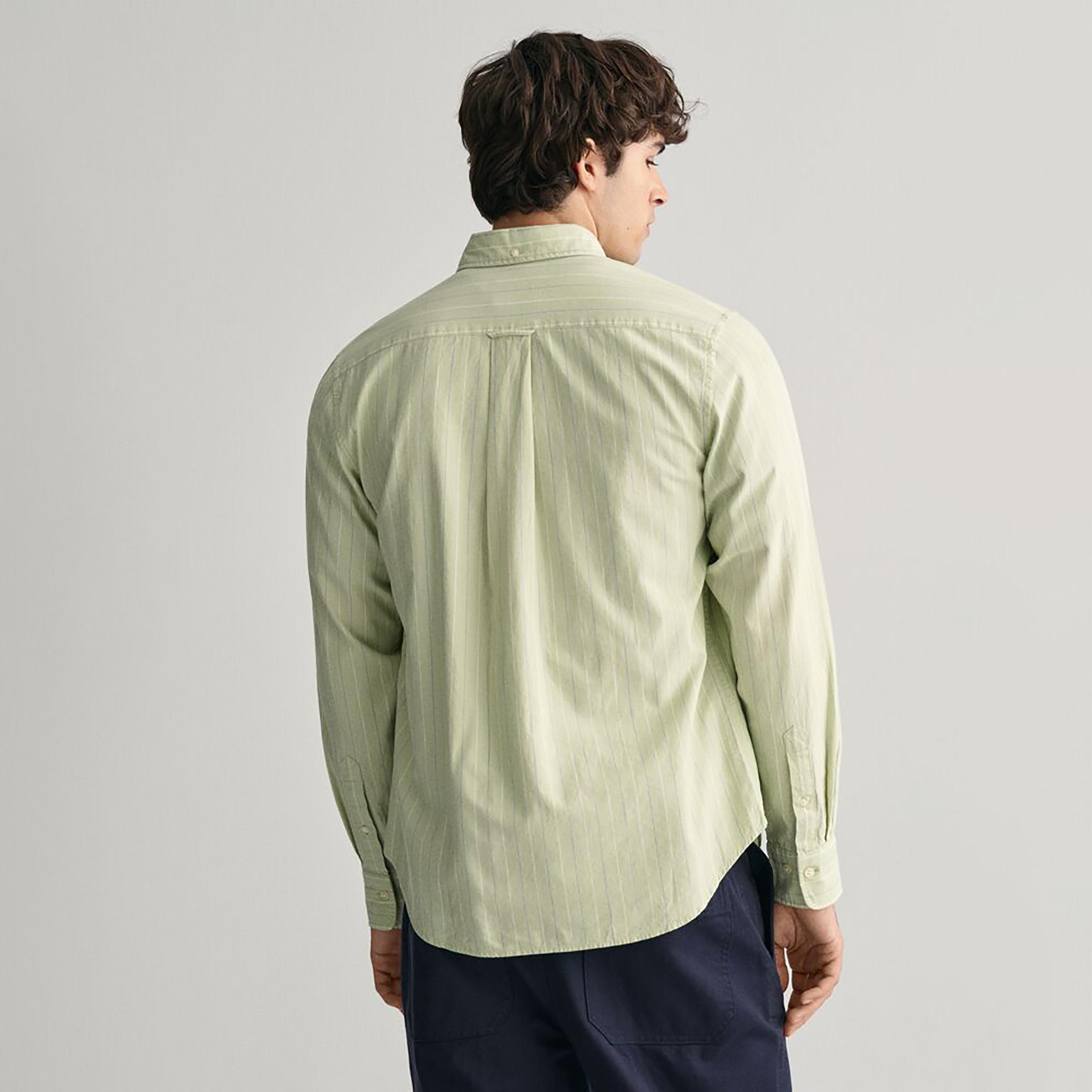 Gant Striped Regular Fit Long Sleeves Archive Oxford Button-Down Collar Men's Shirt-men-clothing-shirts-image-4