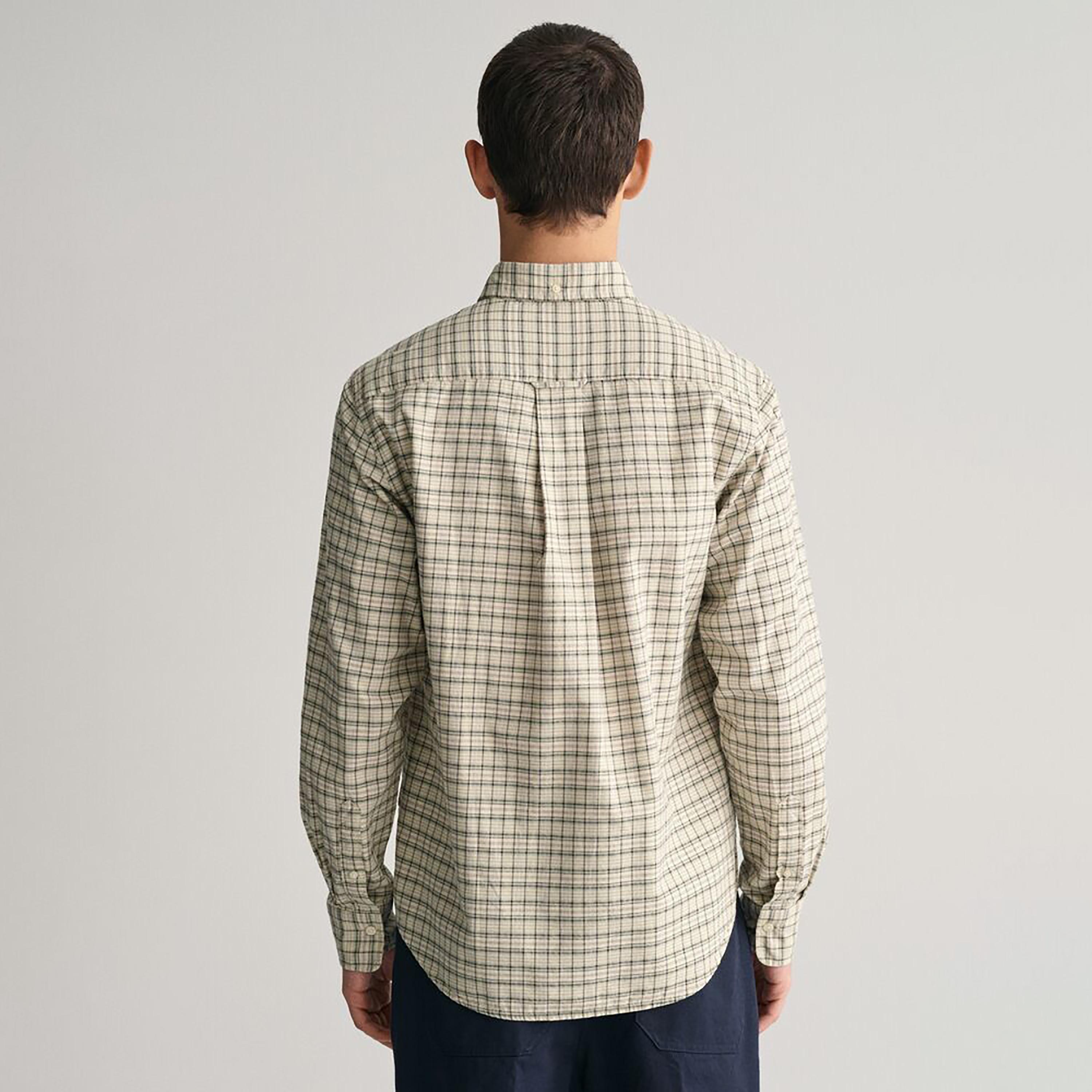 Gant Checked Button Down Collar Long Sleeves Oxford Shirt-men-clothing-shirts-image-3