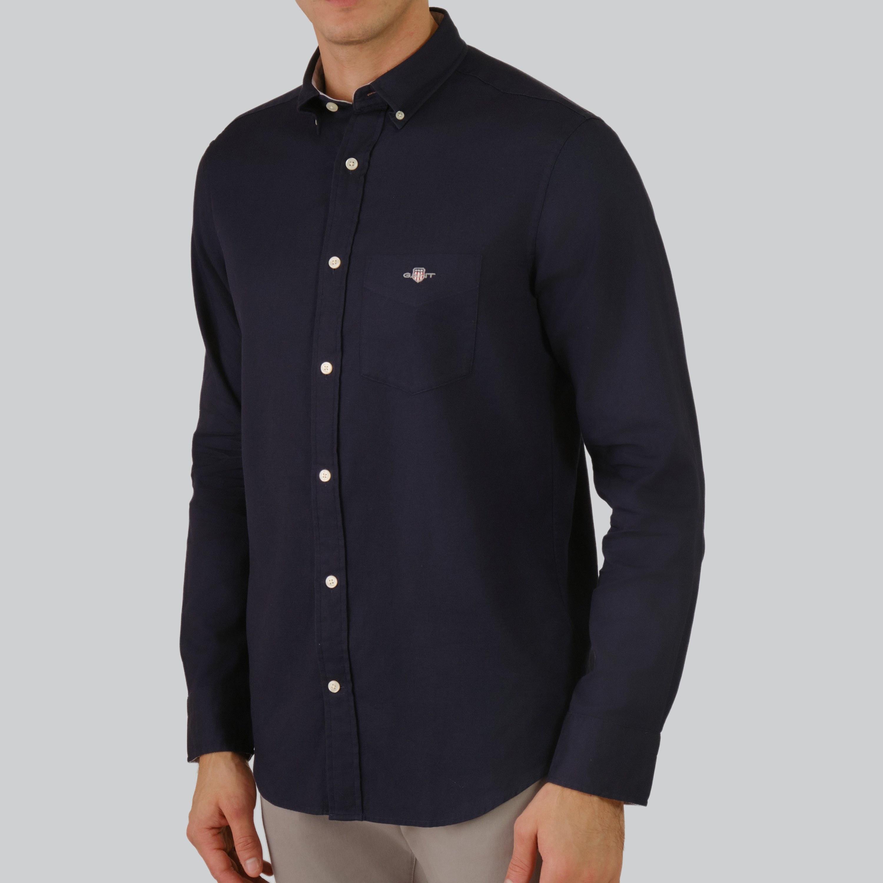 قميص رجالي من Gant ذو ياقة عادية وأكمام طويلة وياقة بأزرار سفلية-men-clothing-shirts-image-6