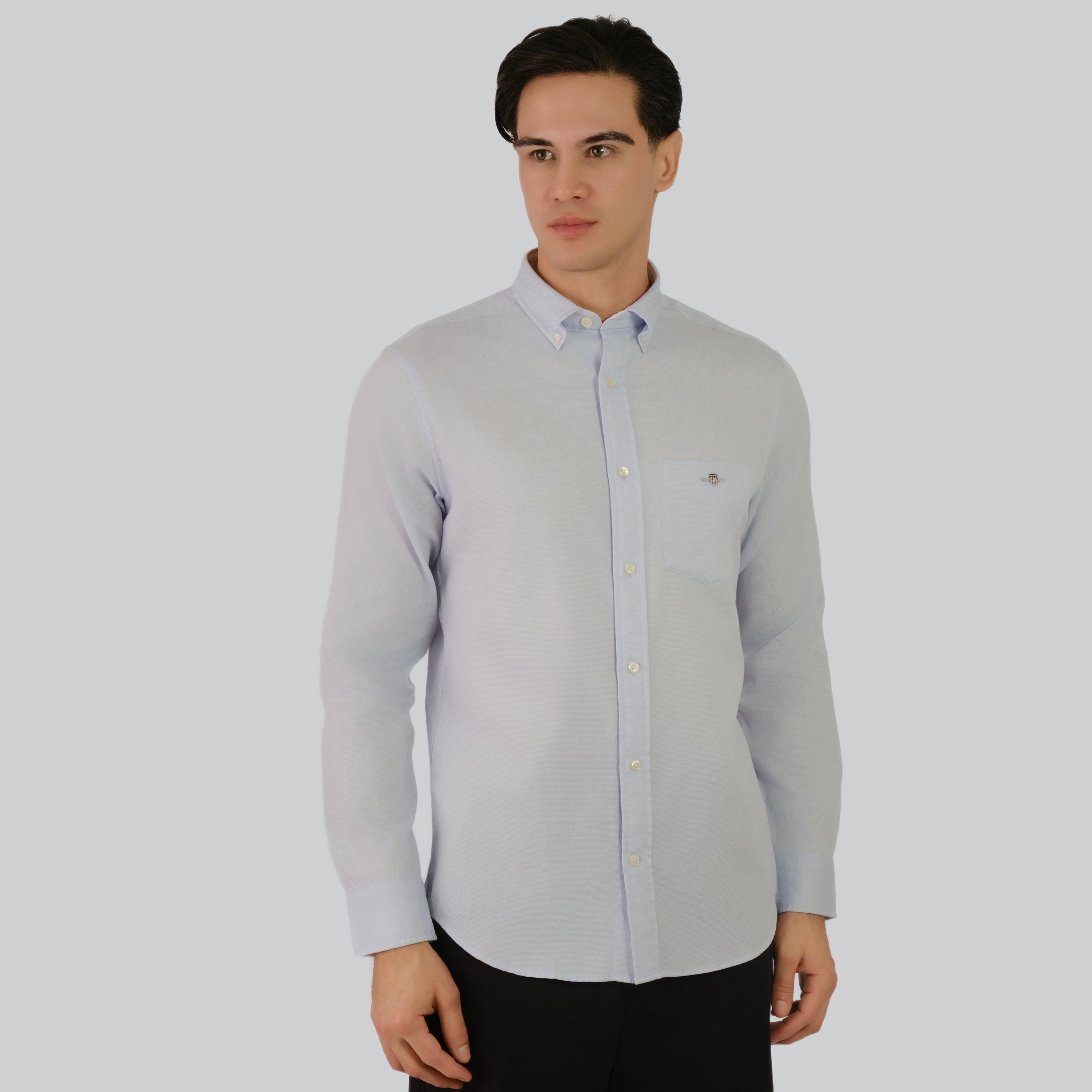 قميص رجالي من Gant ذو ياقة عادية وأكمام طويلة وياقة بأزرار سفلية-men-clothing-shirts-image-7