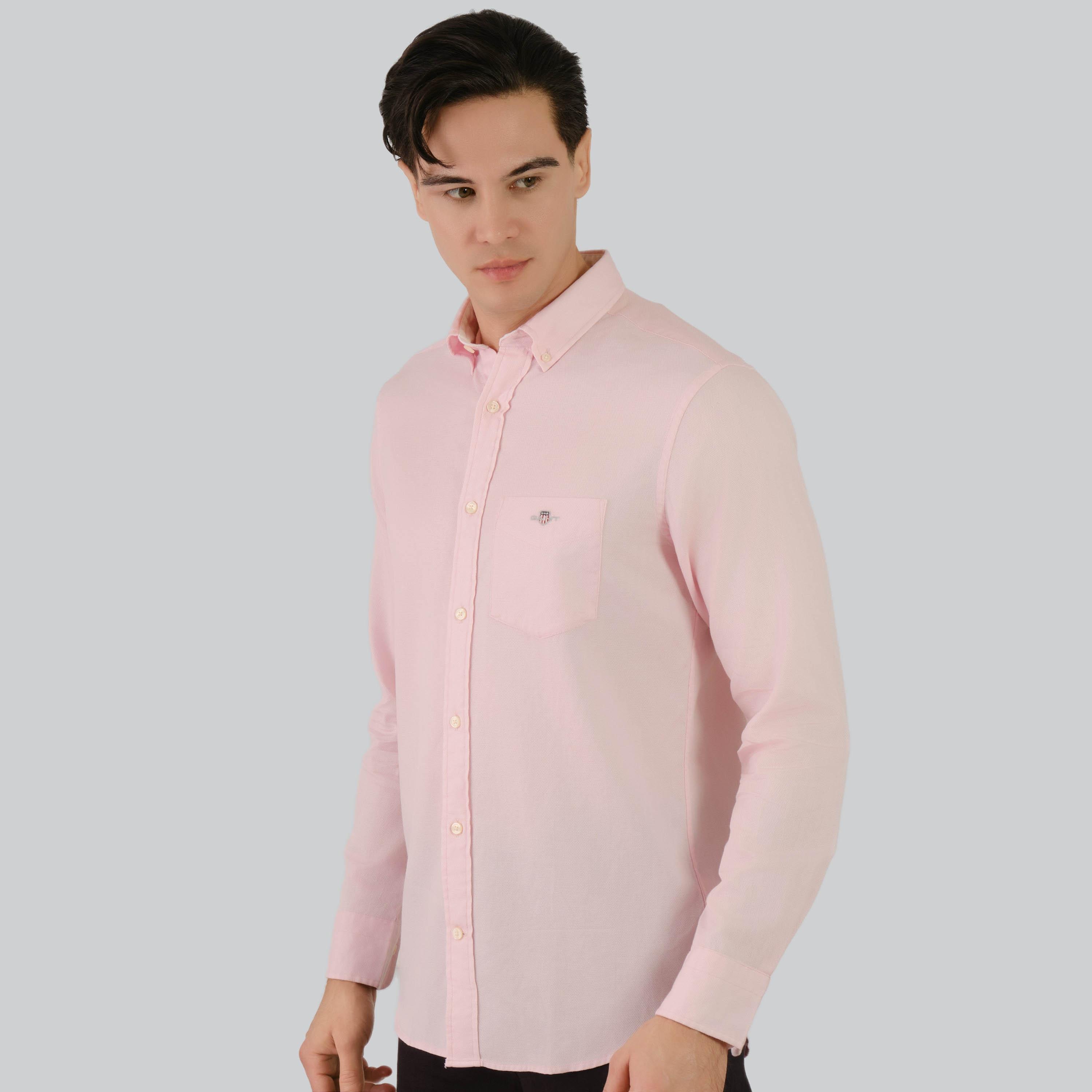 قميص رجالي من Gant ذو ياقة عادية وأكمام طويلة وياقة بأزرار سفلية-men-clothing-shirts-image-12
