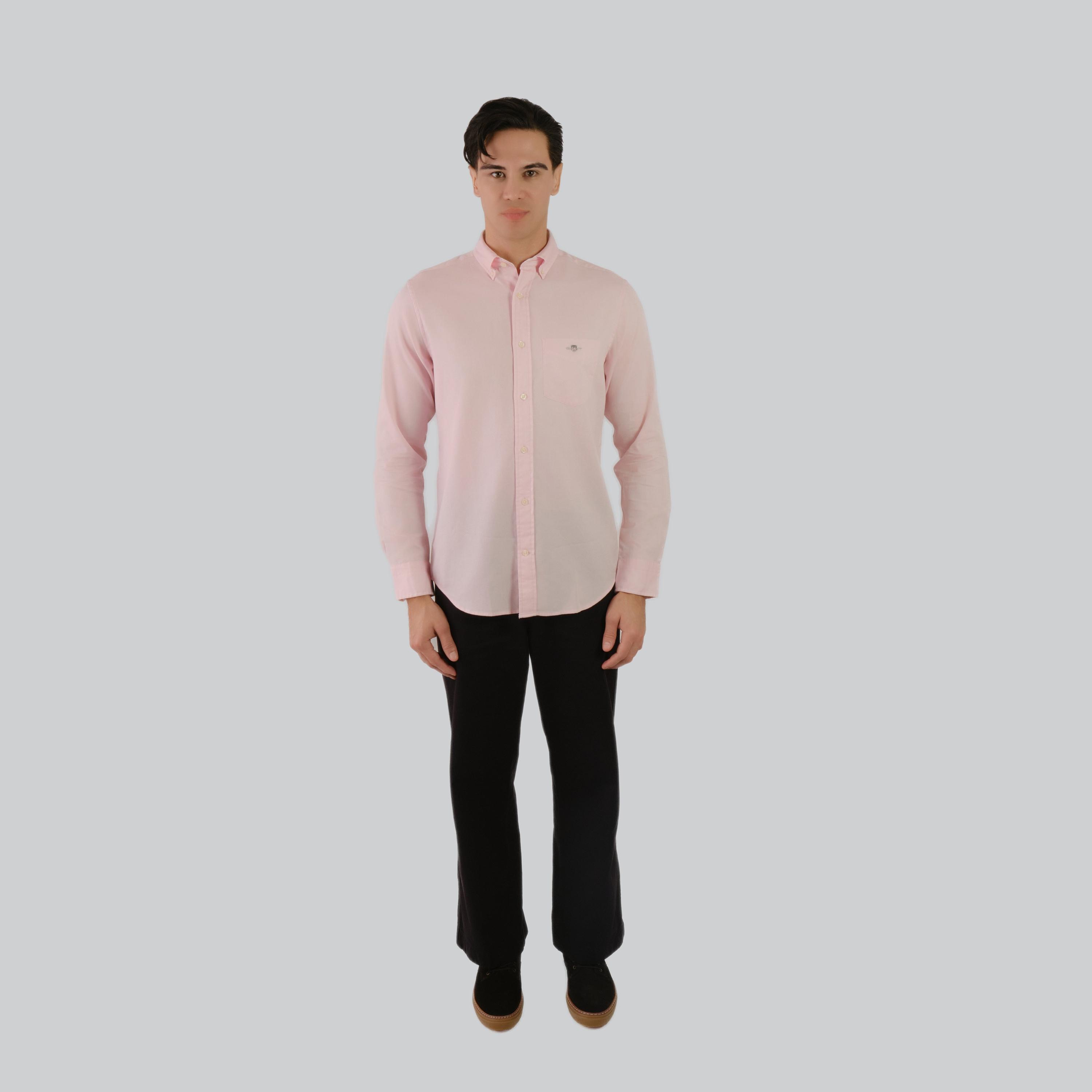قميص رجالي من Gant ذو ياقة عادية وأكمام طويلة وياقة بأزرار سفلية-men-clothing-shirts-image-14