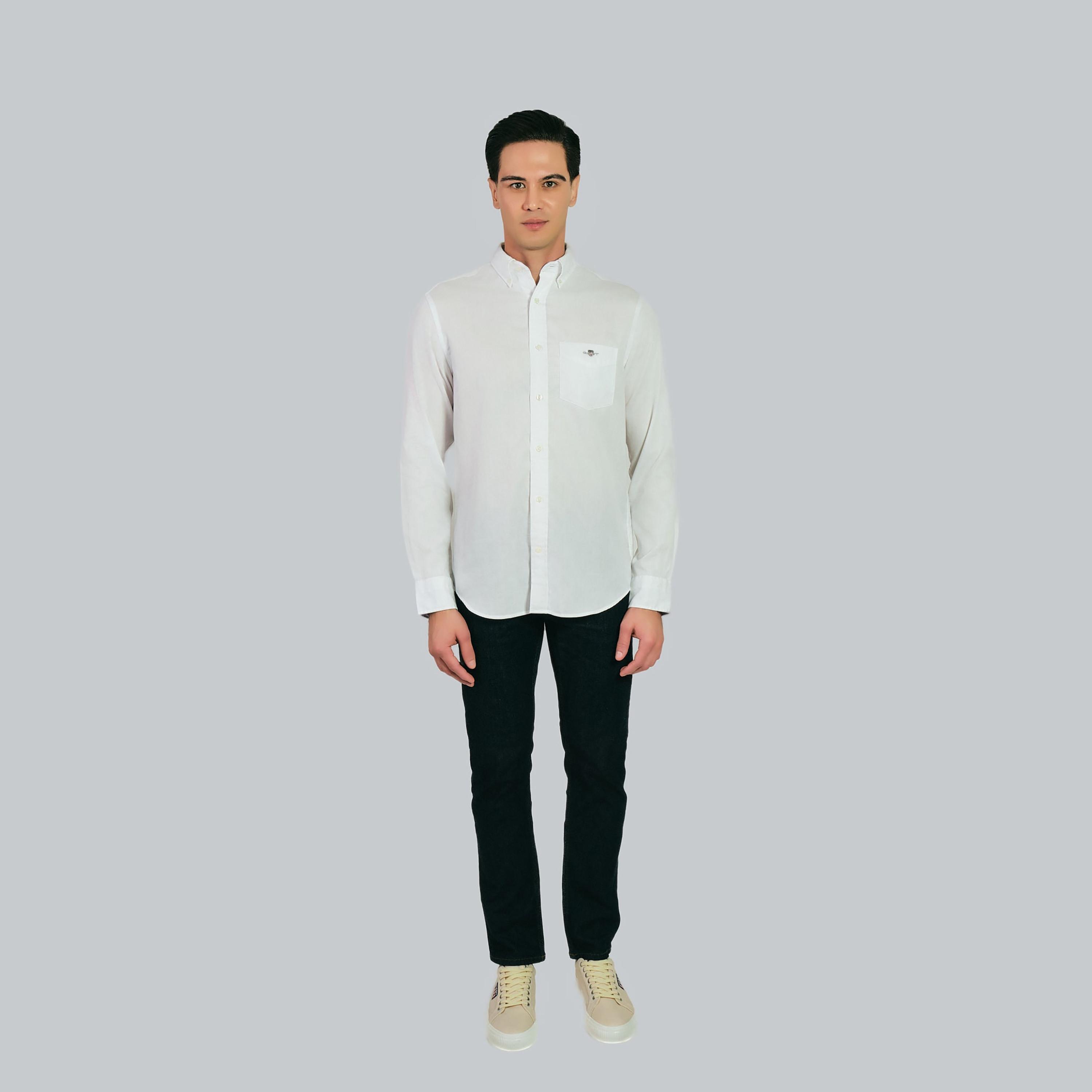 Gant Regular Fit Plain Button-Down Collar Long Sleeves Men's Shirt-men-clothing-shirts-image-2