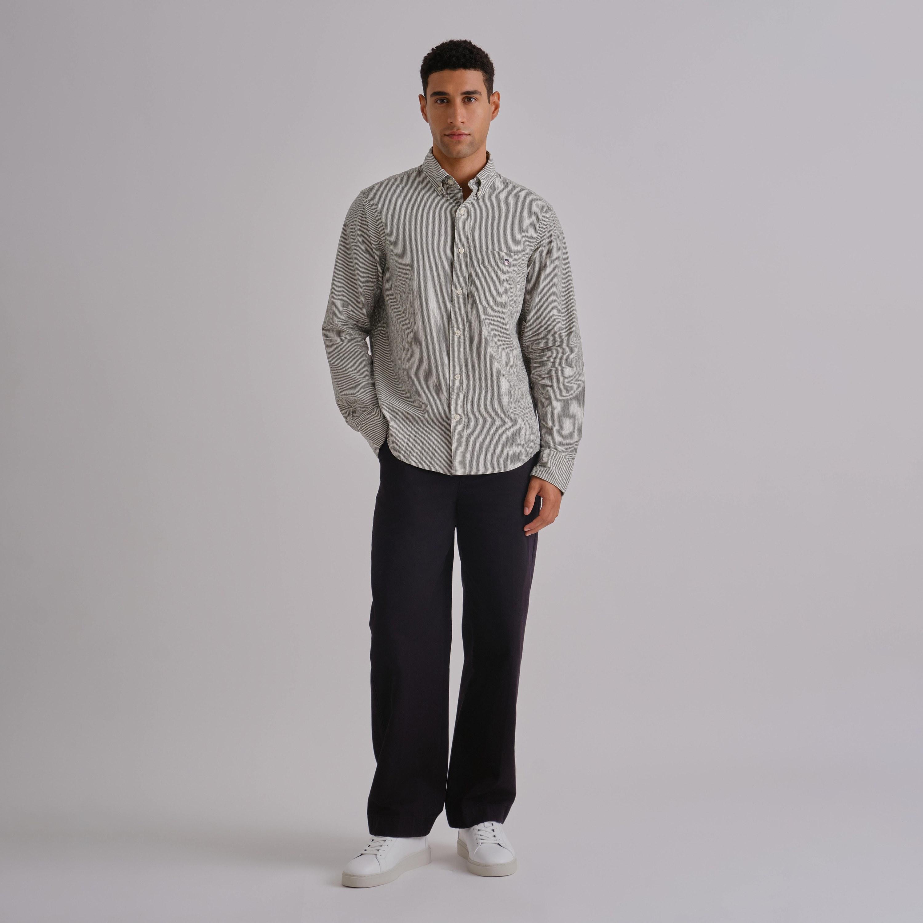 Gant Regular Fit Striped Button-Down Collar Long Sleeves Men's Shirt-men-clothing-shirts-image-3