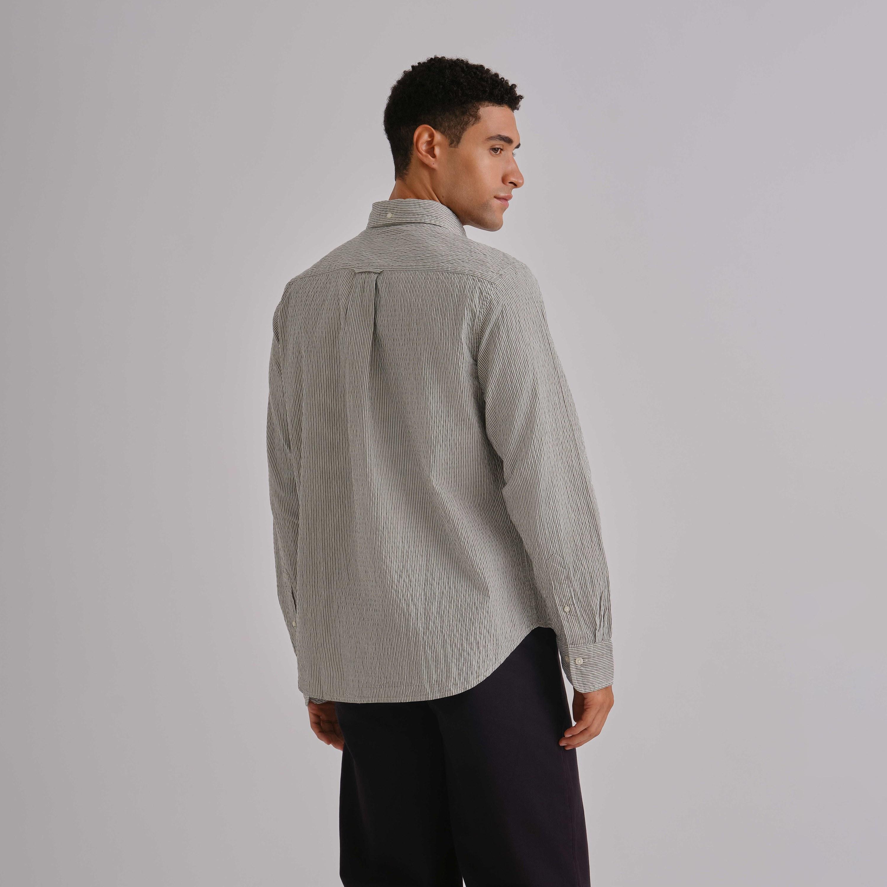 Gant Regular Fit Striped Button-Down Collar Long Sleeves Men's Shirt-men-clothing-shirts-image-4