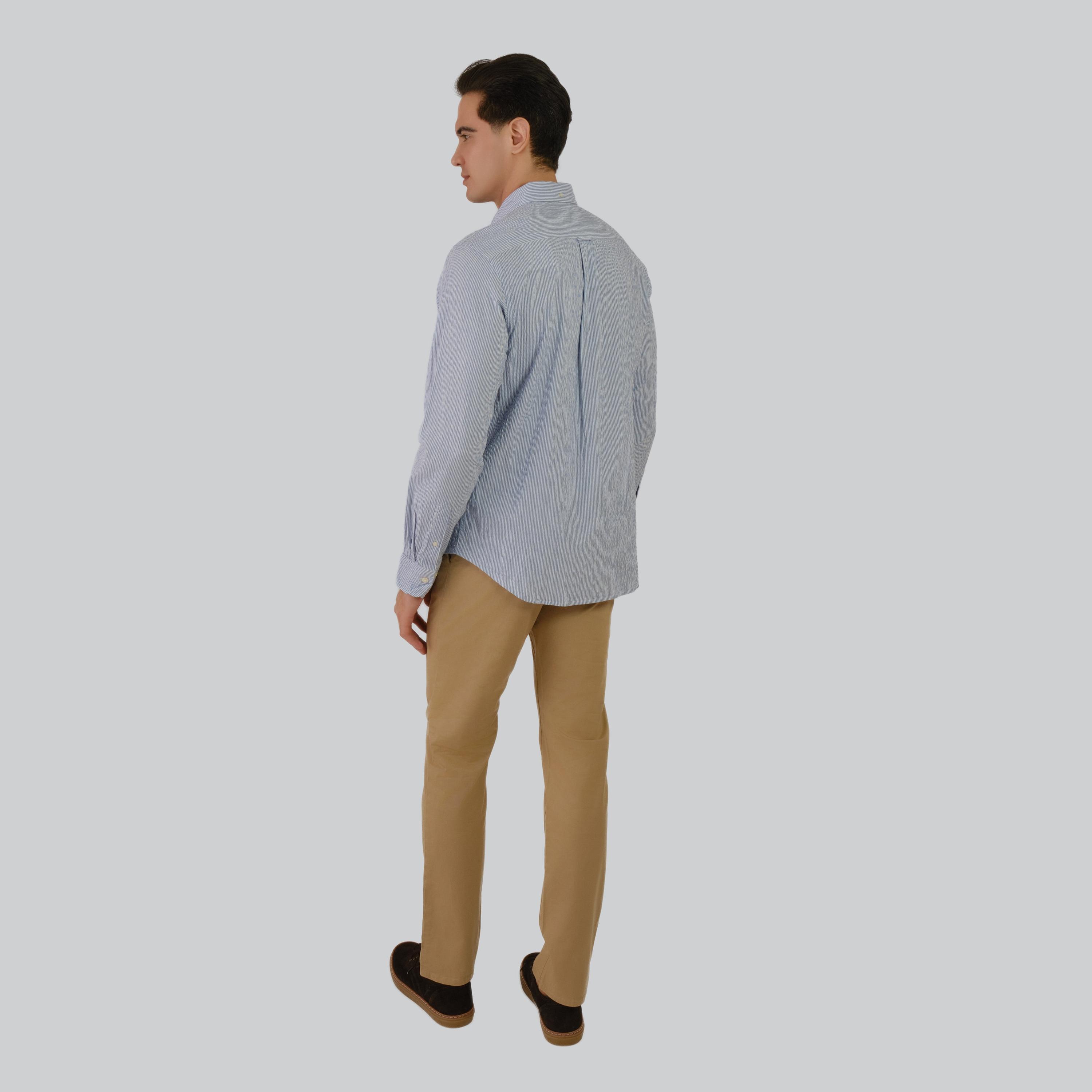 Gant Regular Fit Striped Button-Down Collar Long Sleeves Men's Shirt-men-clothing-shirts-image-8
