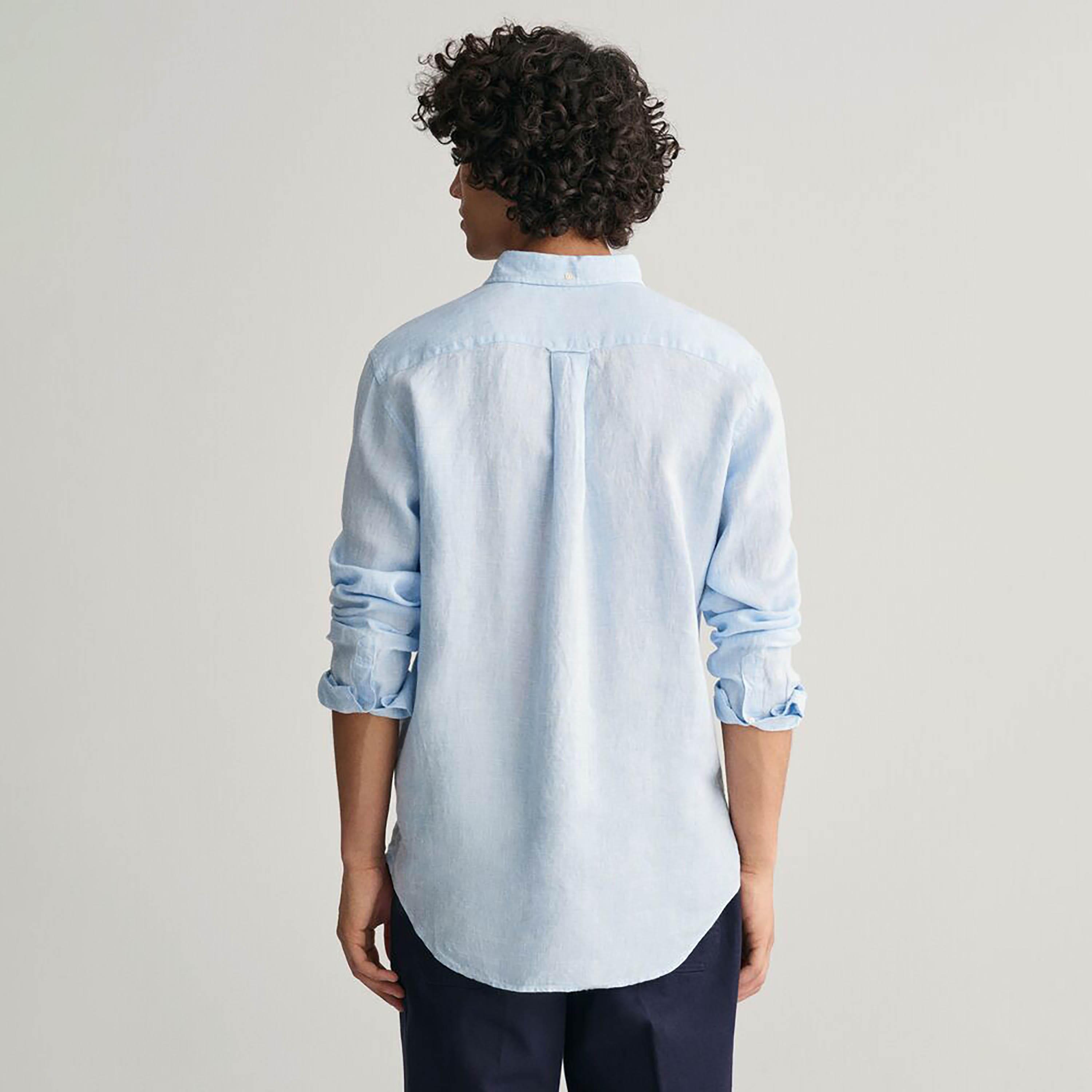 Gant Regular Fit Plain Button-Down Collar Long Sleeves Men's Shirt-men-clothing-shirts-image-8