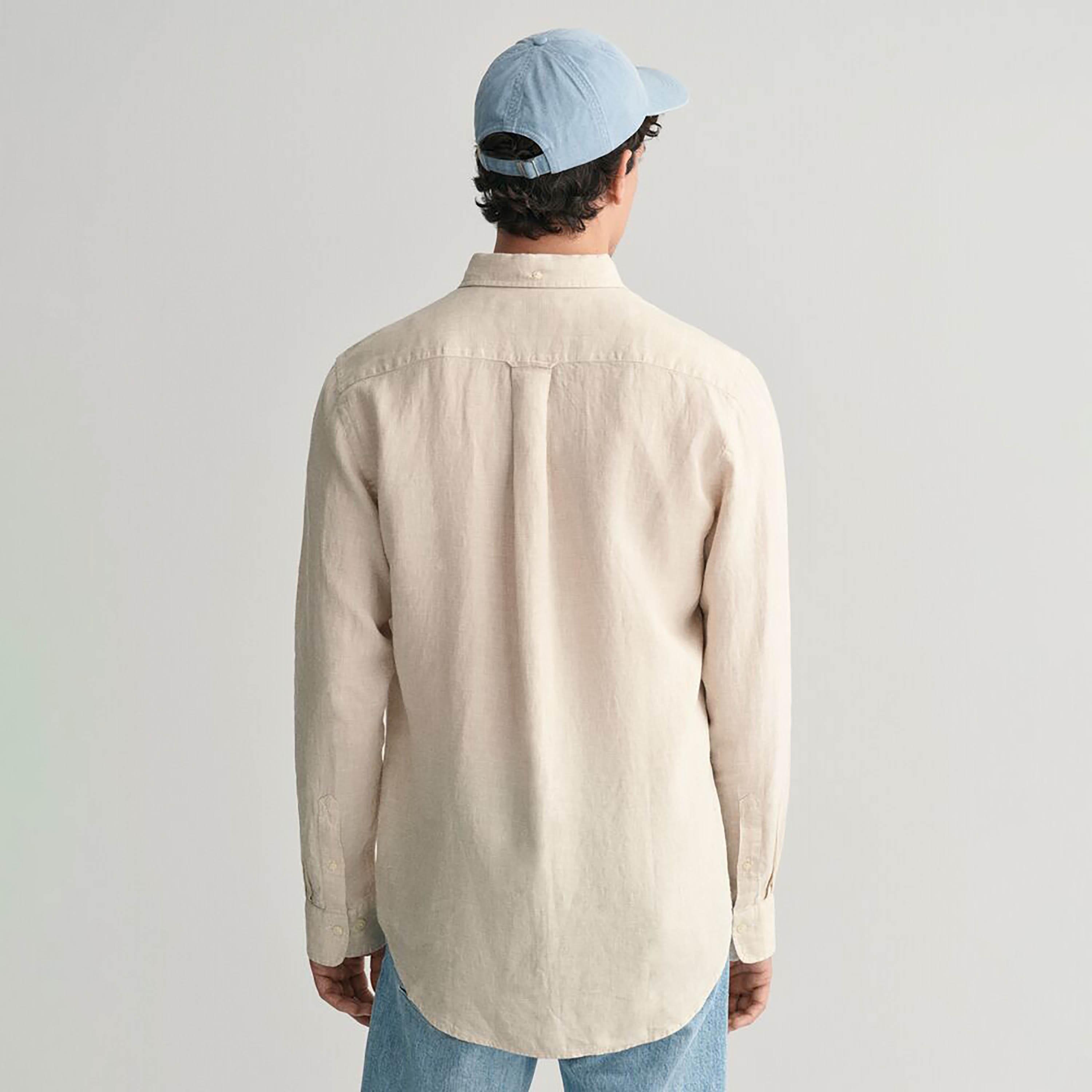 Gant Regular Fit Plain Button-Down Collar Long Sleeves Men's Shirt-men-clothing-shirts-image-3