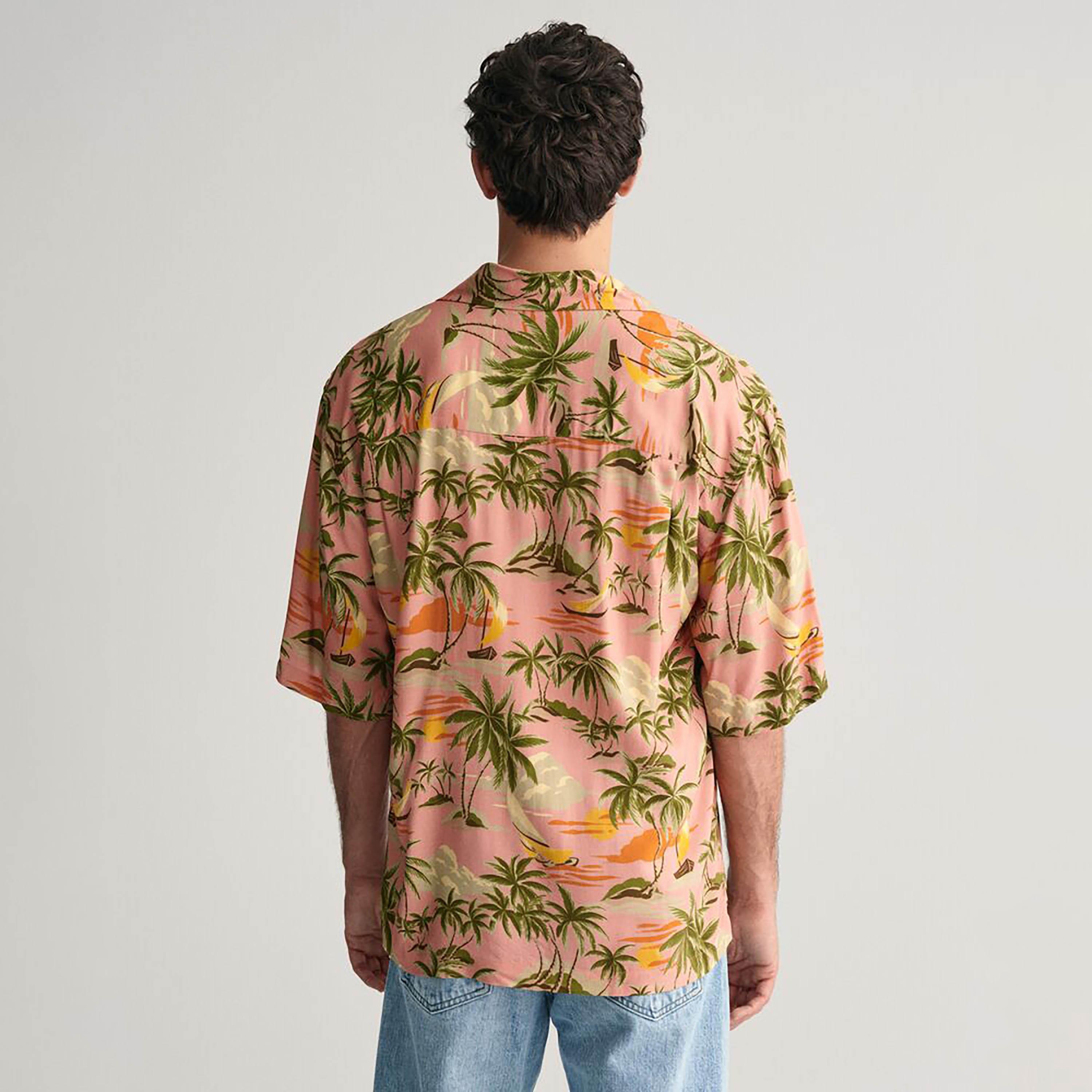 Gant Relaxed Fit Printed Collared Short Sleeves Men's Shirt-men-clothing-shirts-image-9