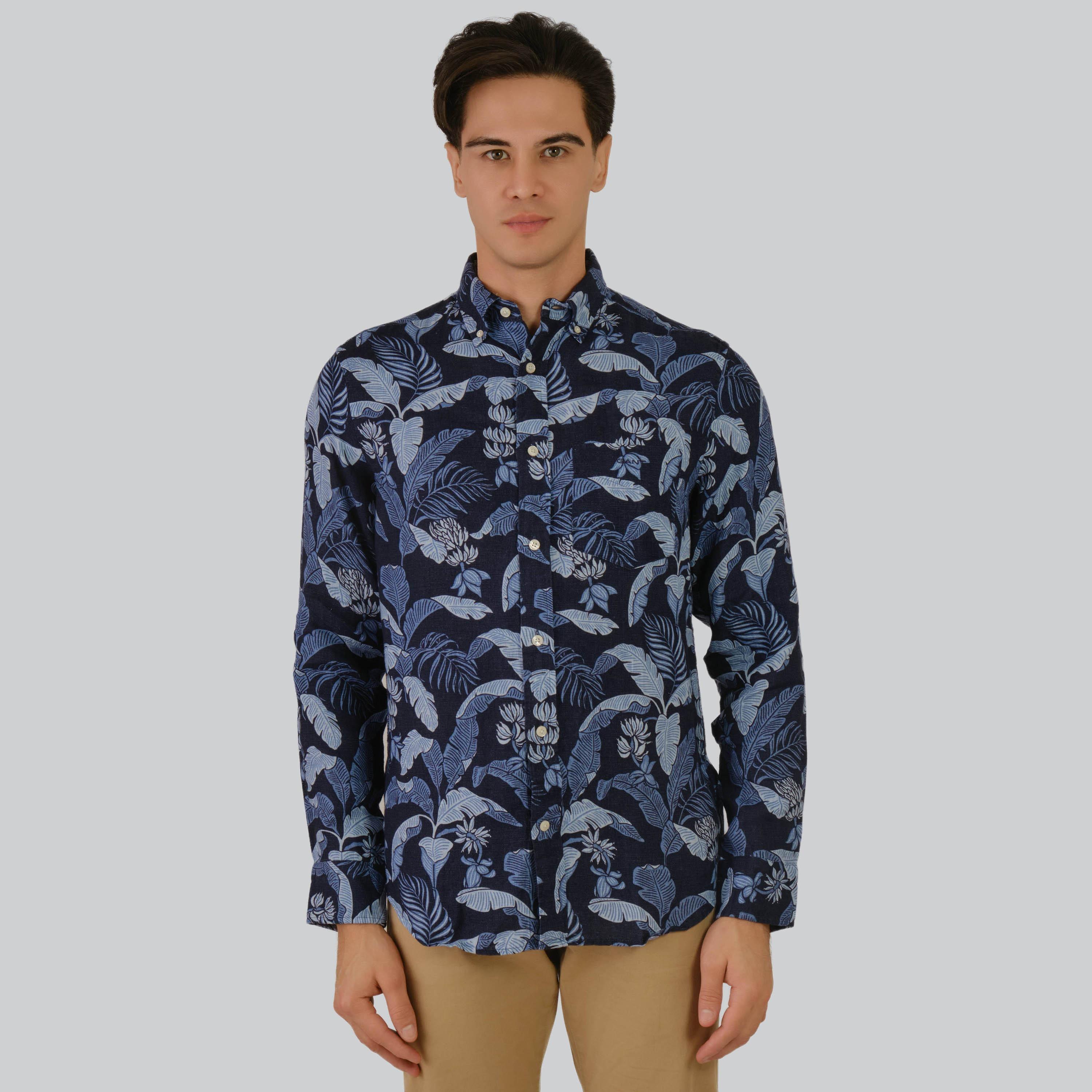 قميص رجالي بأكمام طويلة وياقة بأزرار سفلية وقصة عادية من Gant-men-clothing-shirts-image-6