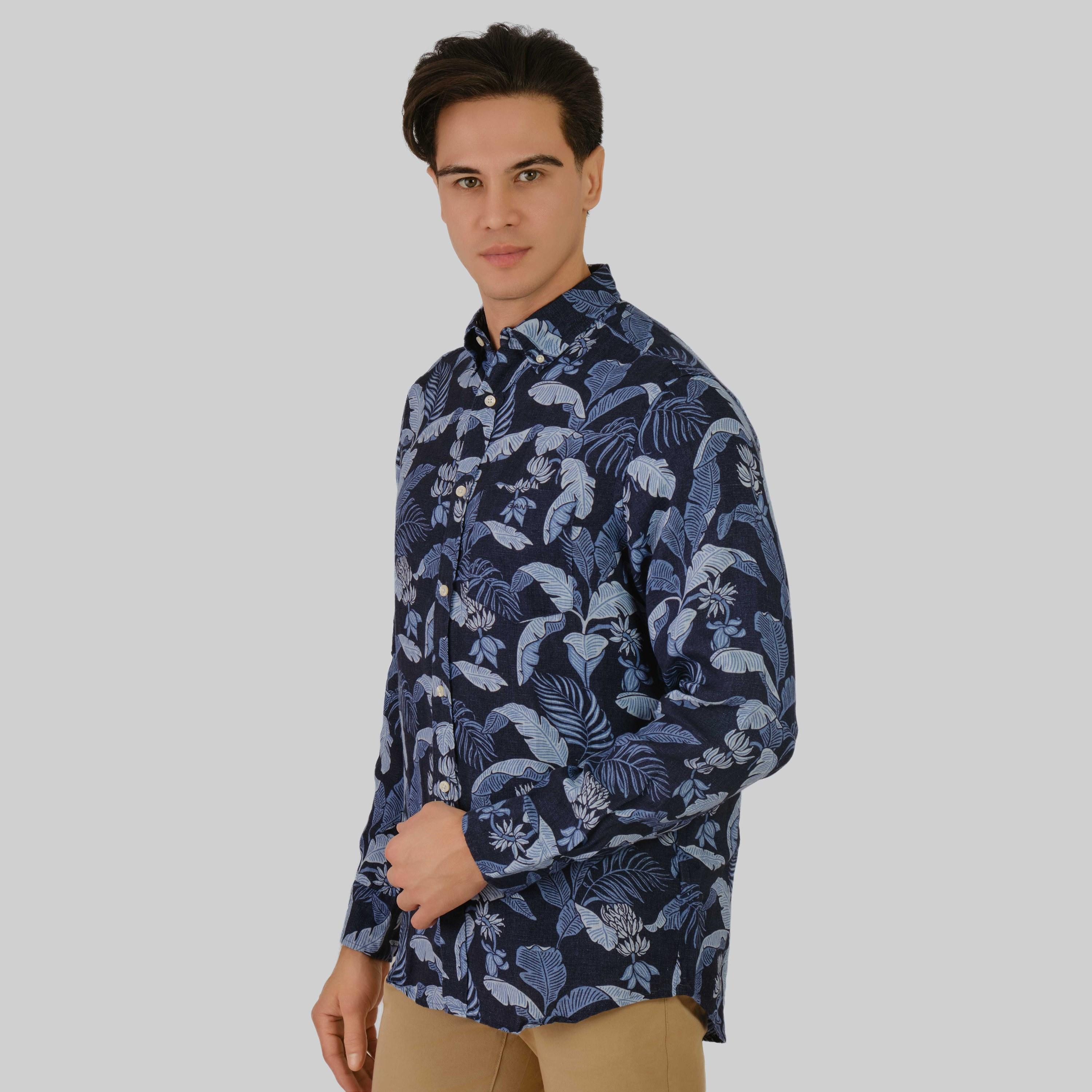 قميص رجالي بأكمام طويلة وياقة بأزرار سفلية وقصة عادية من Gant-men-clothing-shirts-image-9