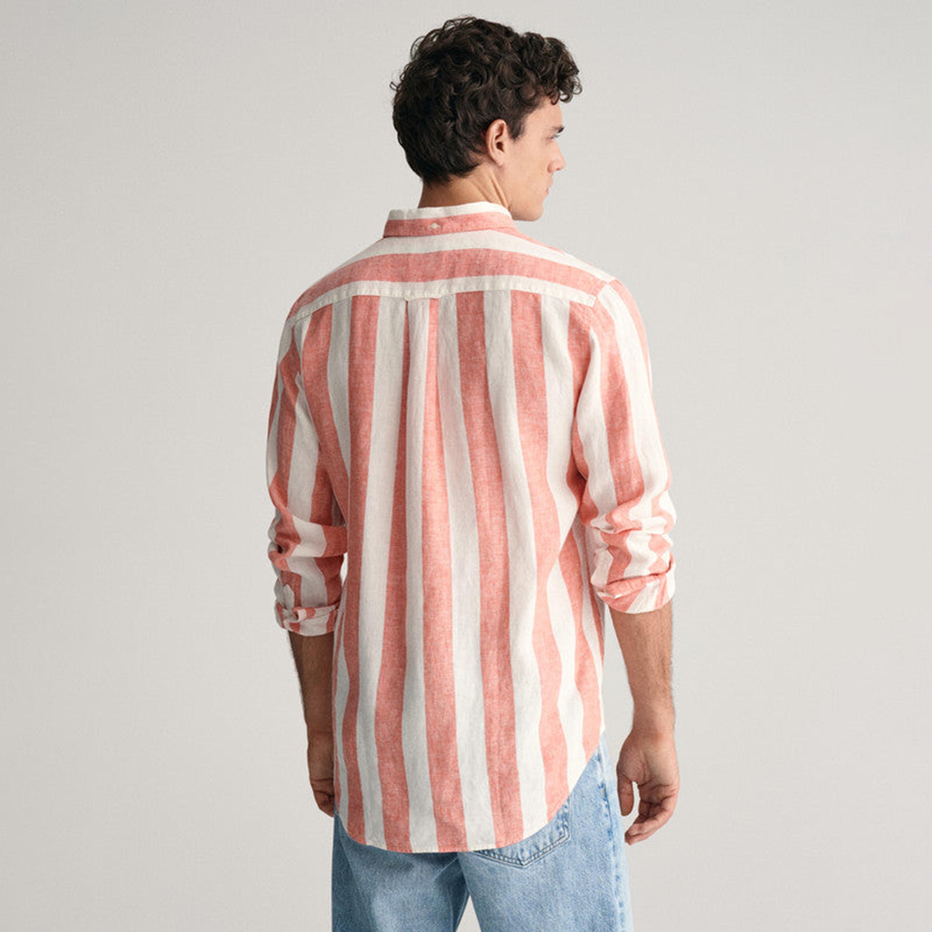 قميص غانت ذو قصة عادية وأكمام طويلة وياقة بأزرار سفلية-men-clothing-shirts-image-8