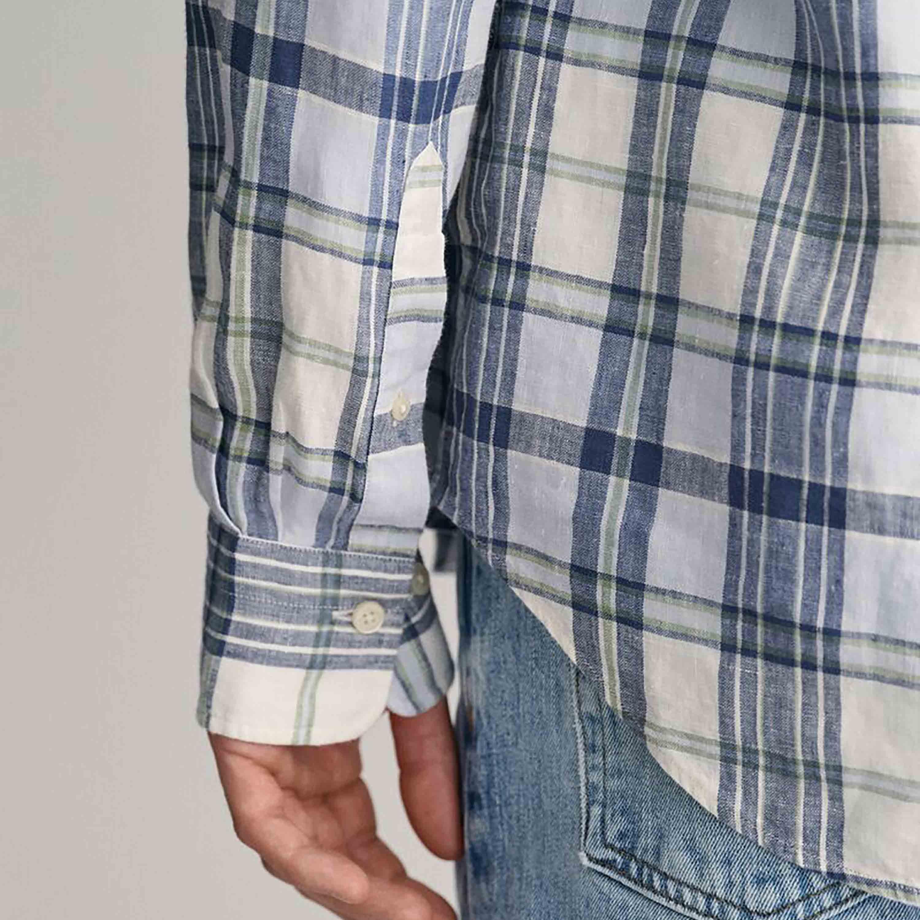 Gant Regular Fit Checked Button-Down Collar Long Sleeves Men's Shirt-men-clothing-shirts-image-5