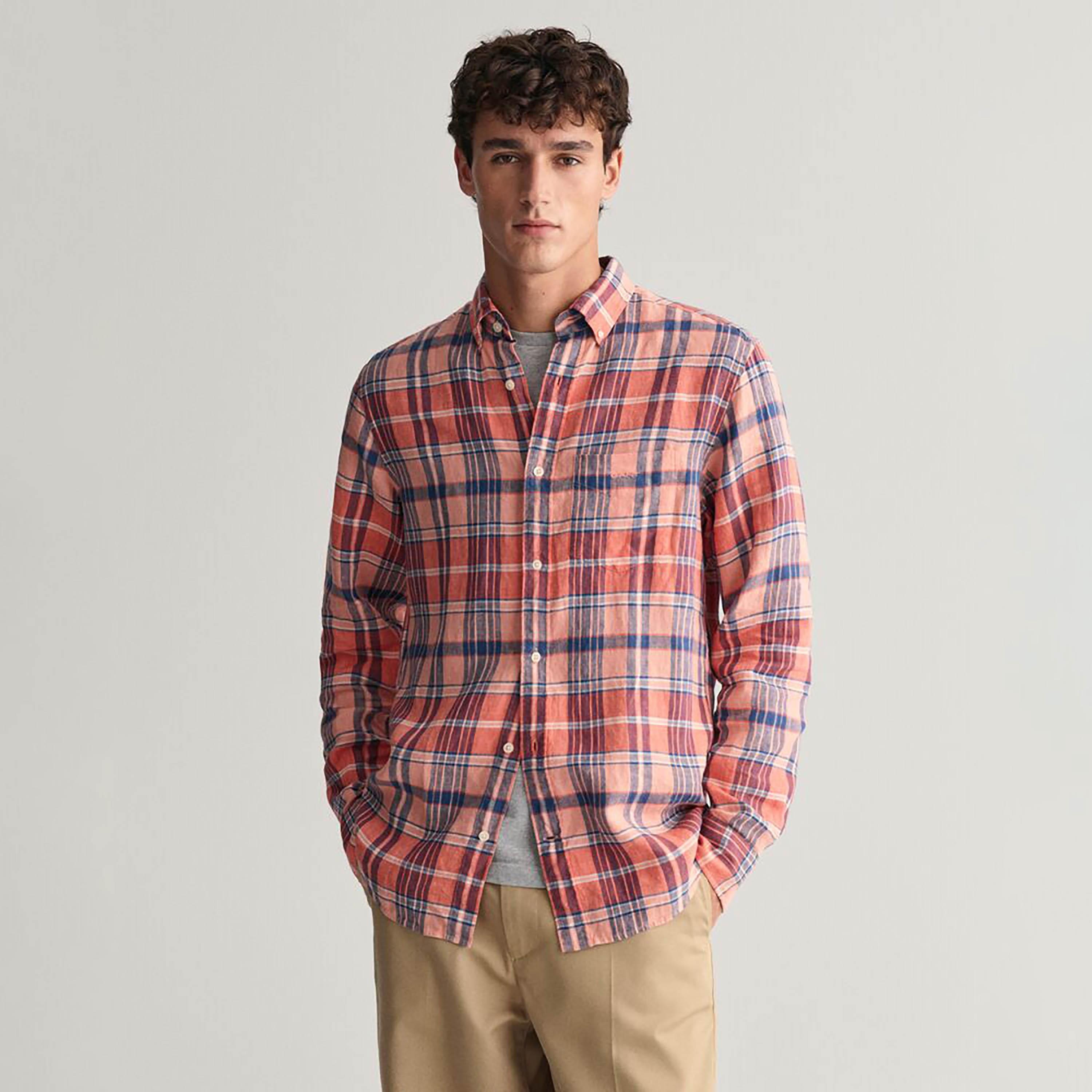 قميص رجالي بأكمام طويلة وياقة مربعة ومقاس عادي من Gant-men-clothing-shirts-image-11