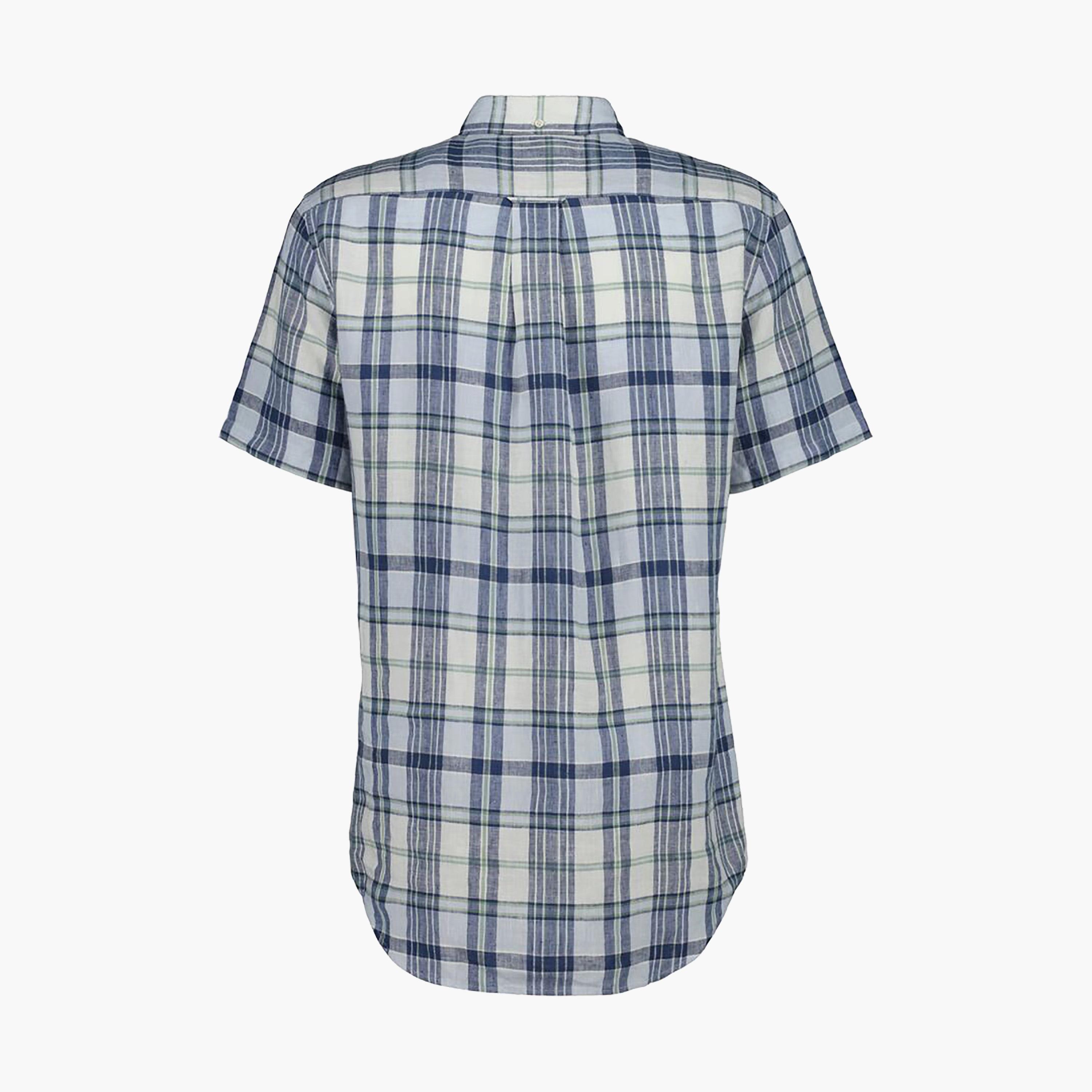 Gant Regular Fit Checked Button-Down Collar Short Sleeves Men's Shirt-men-clothing-shirts-image-5