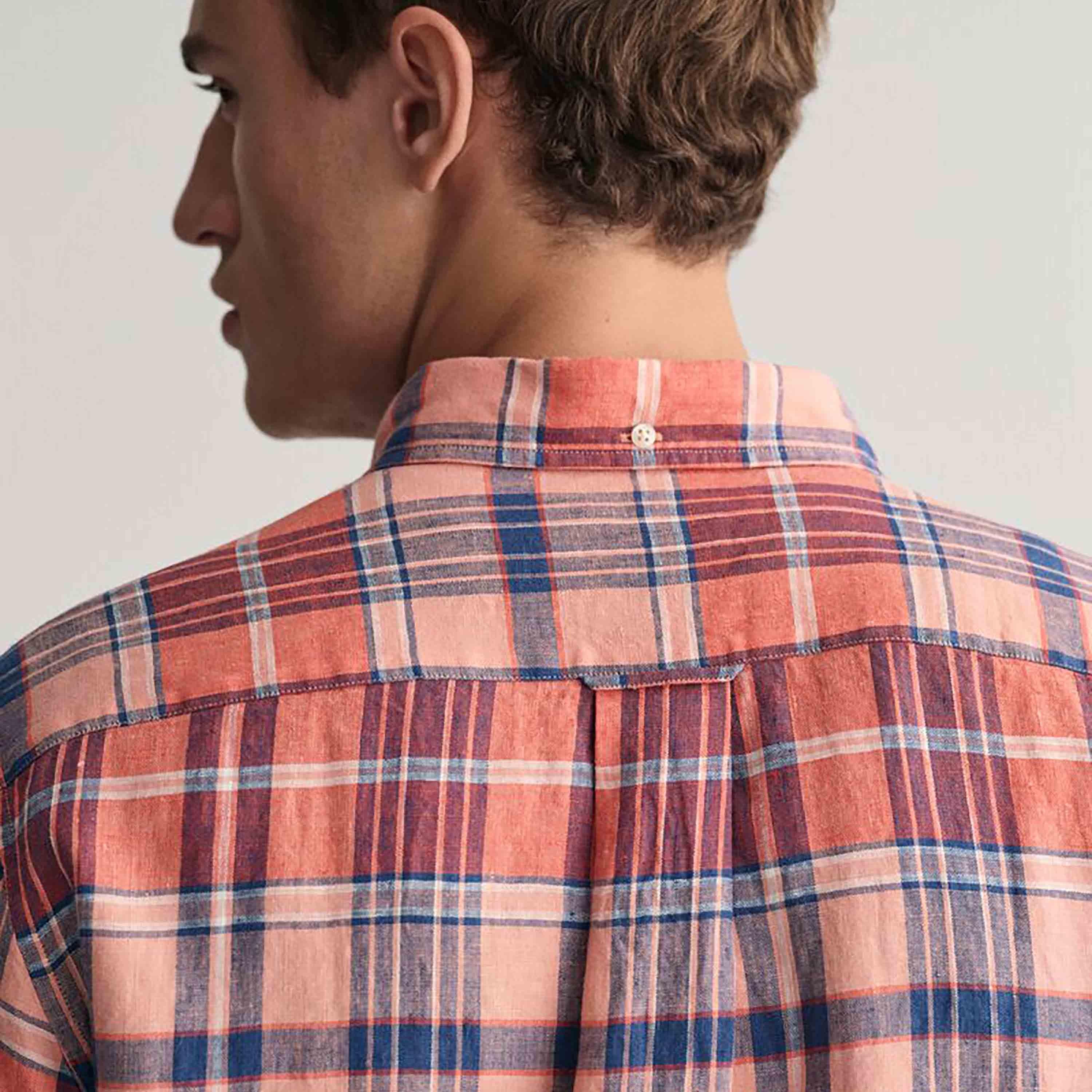 Gant Regular Fit Checked Button-Down Collar Short Sleeves Men's Shirt-men-clothing-shirts-image-10