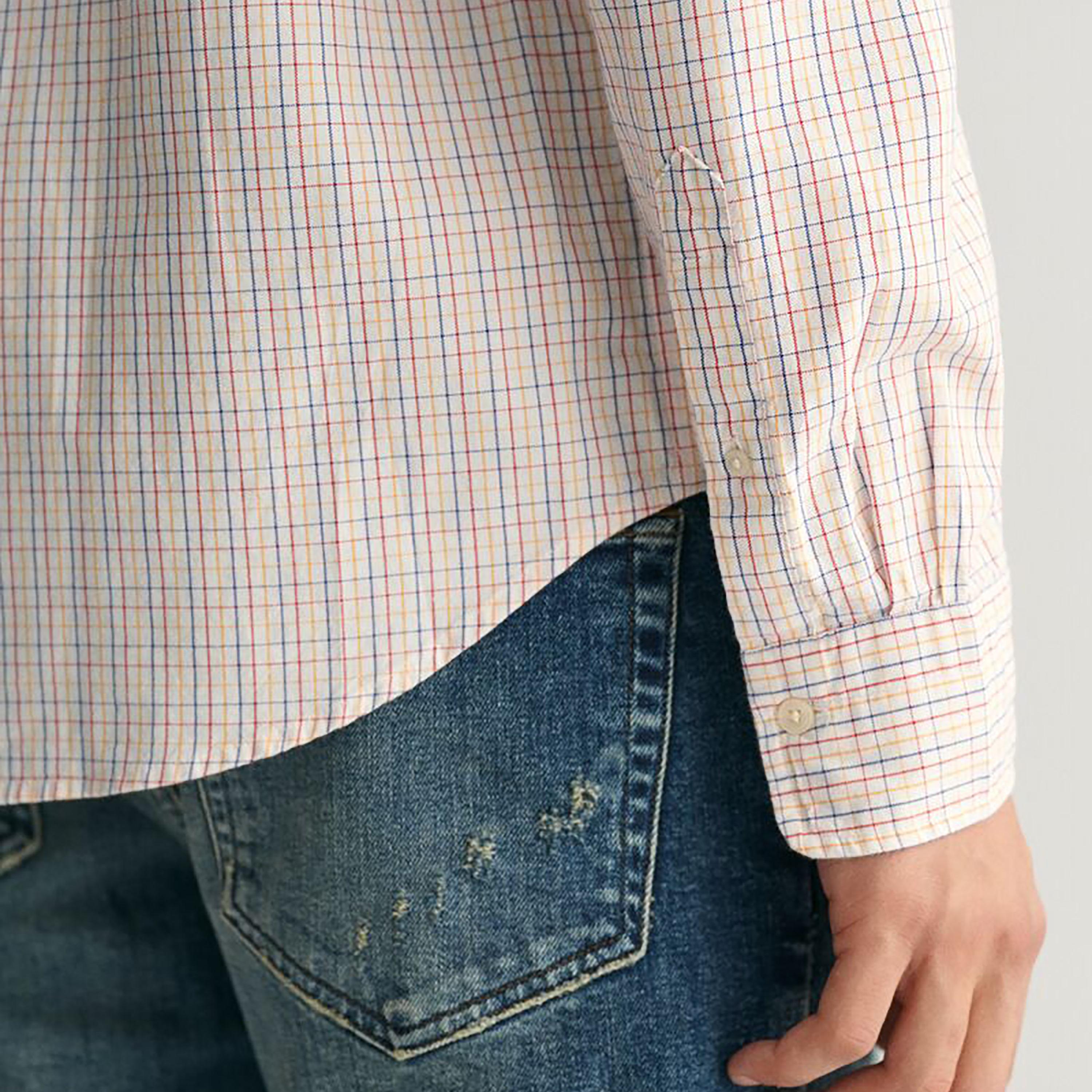 Gant Checked Button Down Collar Long Sleeves Tattersall Archive Oxford Shirt-men-clothing-shirts-image-3