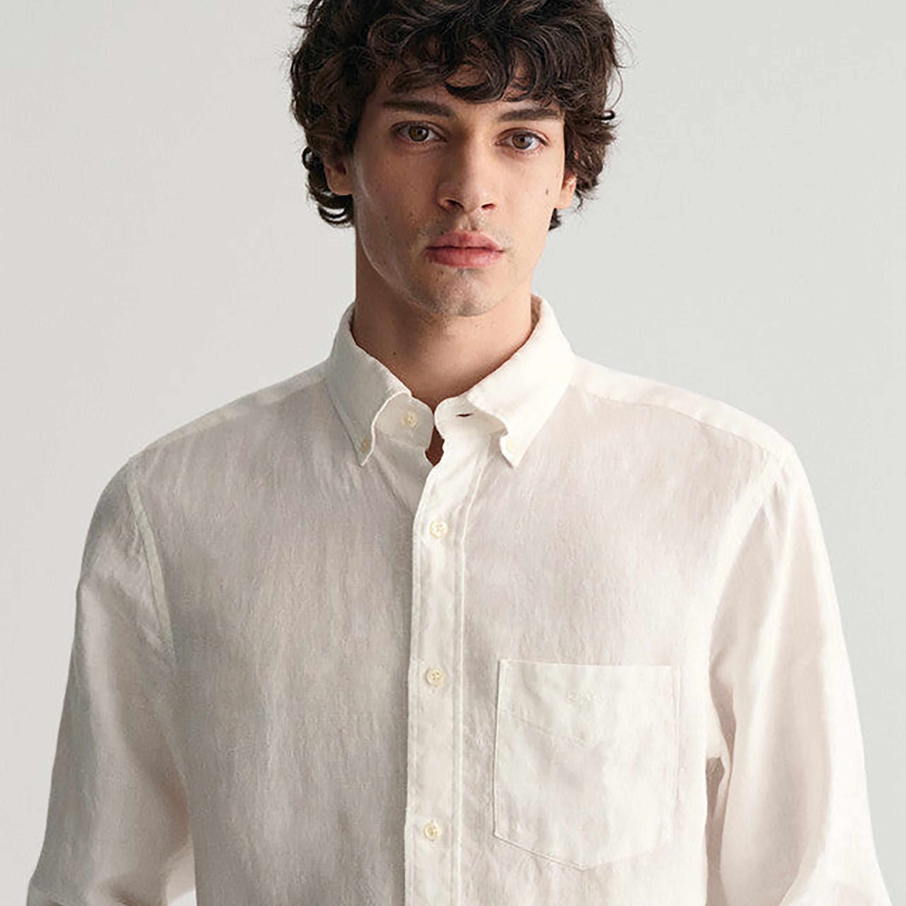 Gant Regular Fit Plain Button Down Collar Long Sleeves Shirt-men-clothing-shirts-image-2