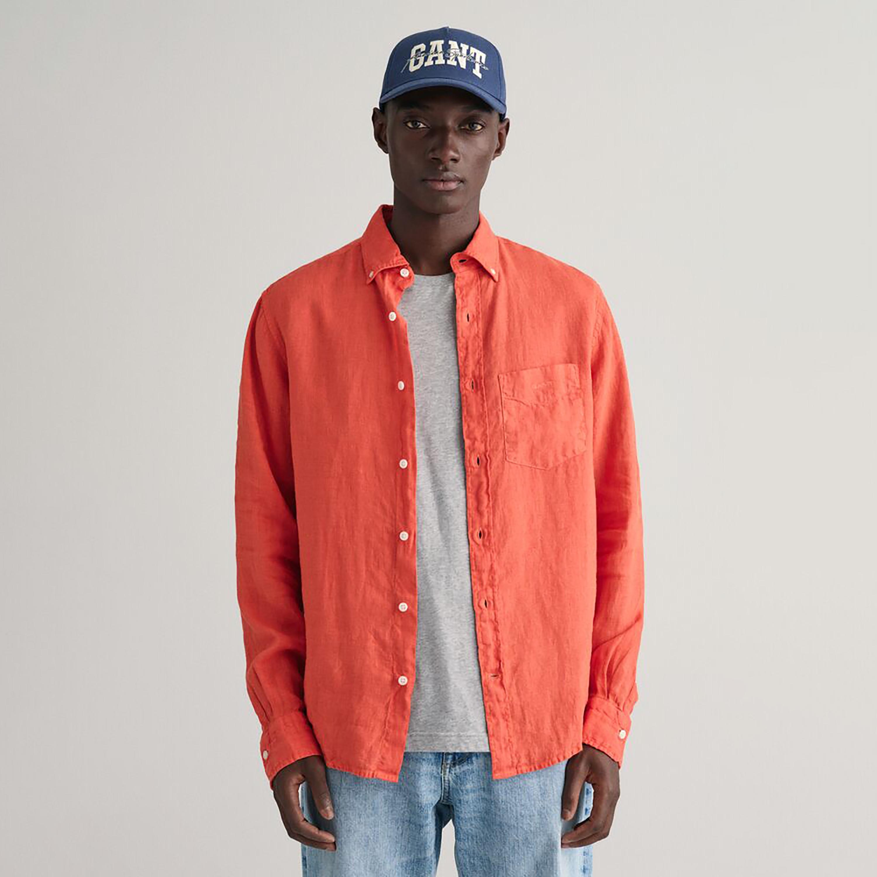 Gant Plain Button Down Collar Long Sleeves Garment-Dyed Shirt-men-clothing-shirts-image-15