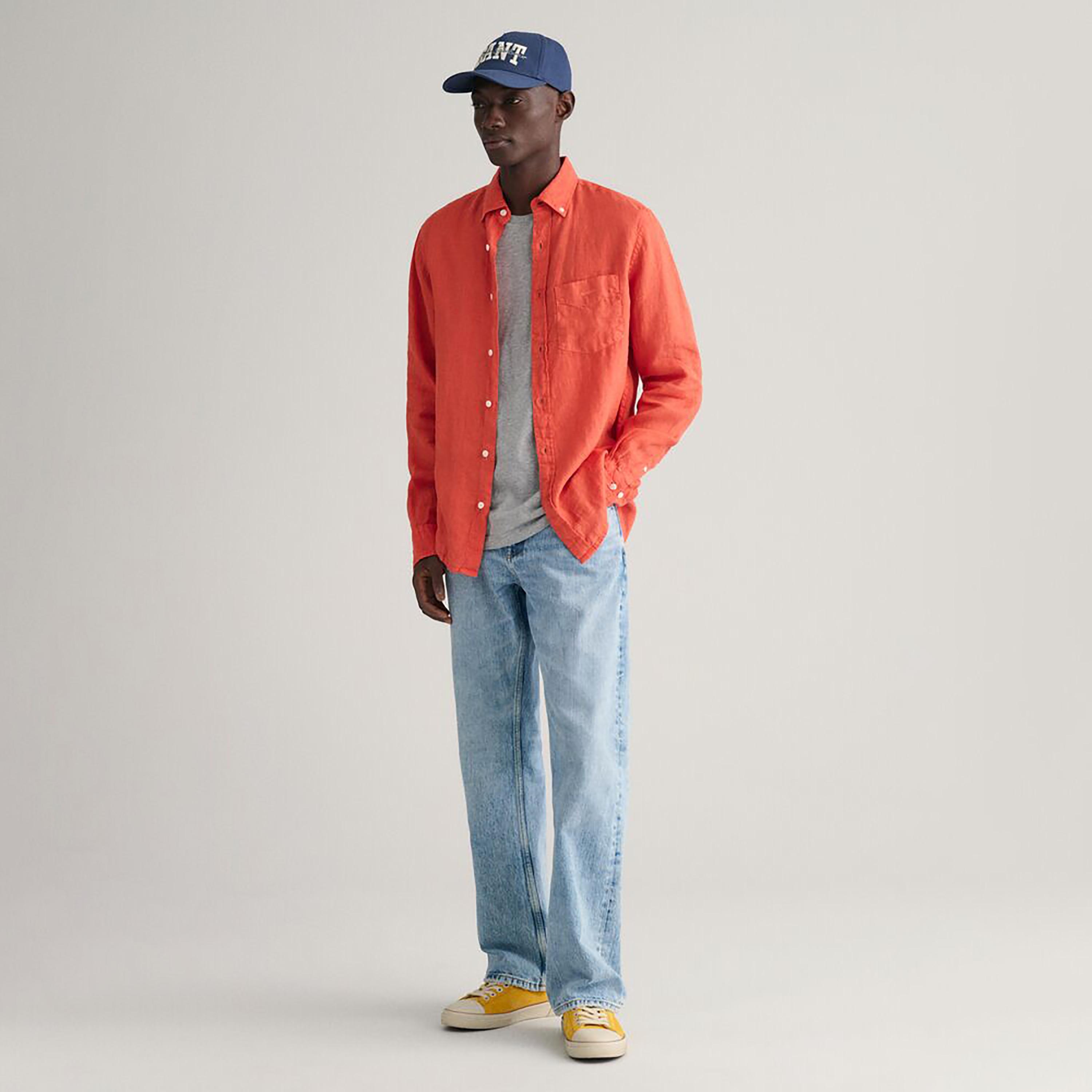 Gant Plain Button Down Collar Long Sleeves Garment-Dyed Shirt-men-clothing-shirts-image-16