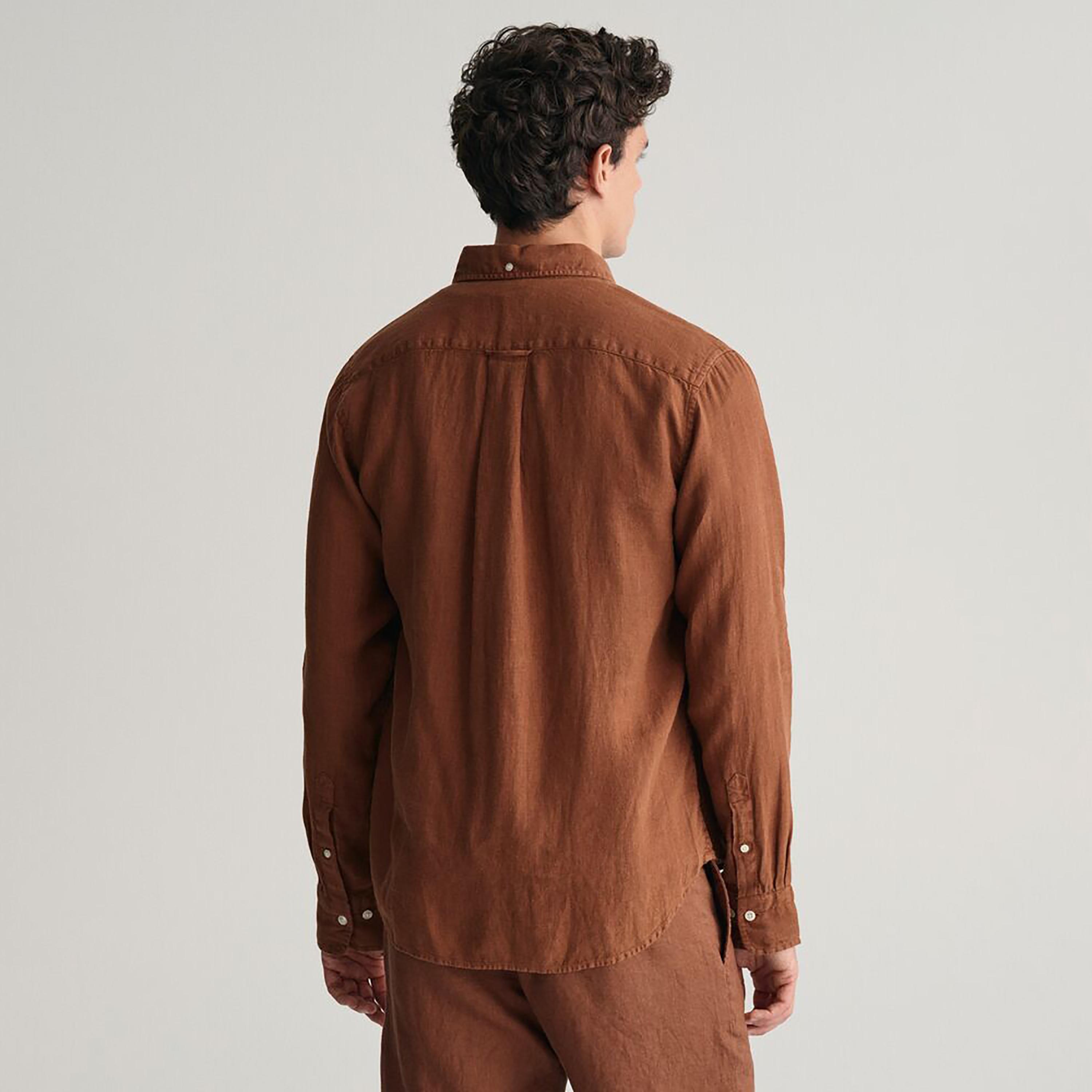 Gant Plain Button Down Collar Long Sleeves Garment-Dyed Shirt-men-clothing-shirts-image-4