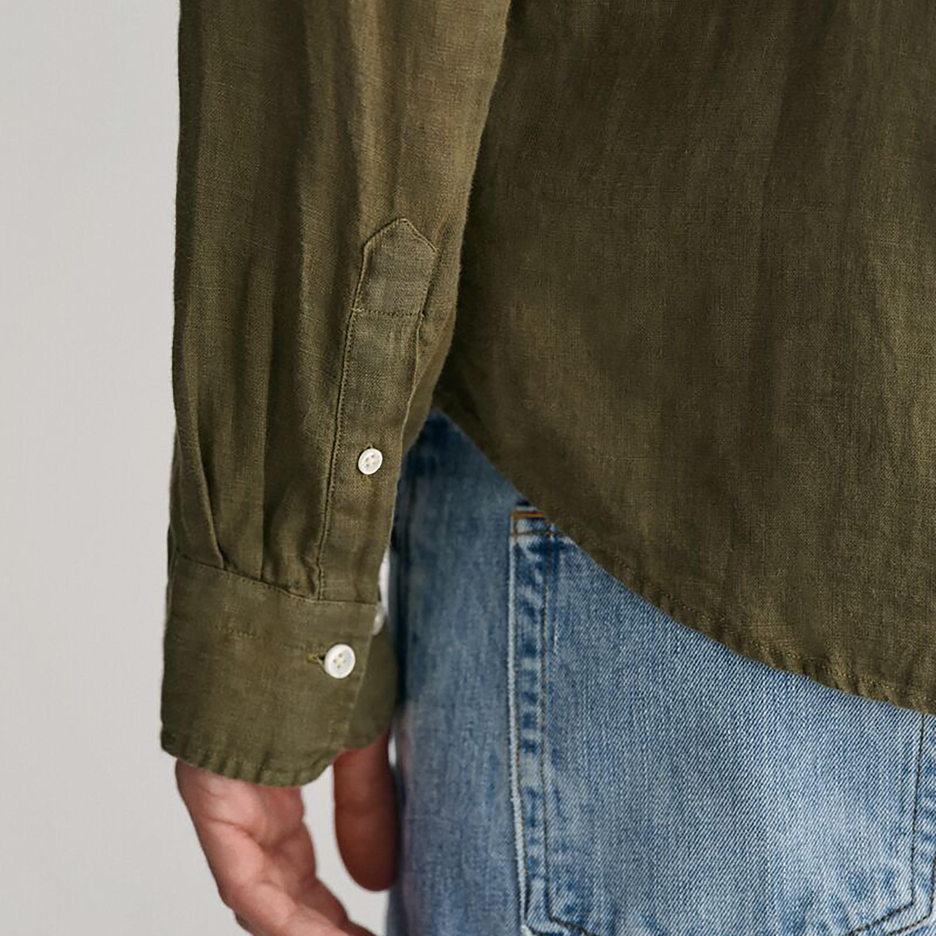 Gant Plain Button Down Collar Long Sleeves Garment-Dyed Shirt-men-clothing-shirts-image-7