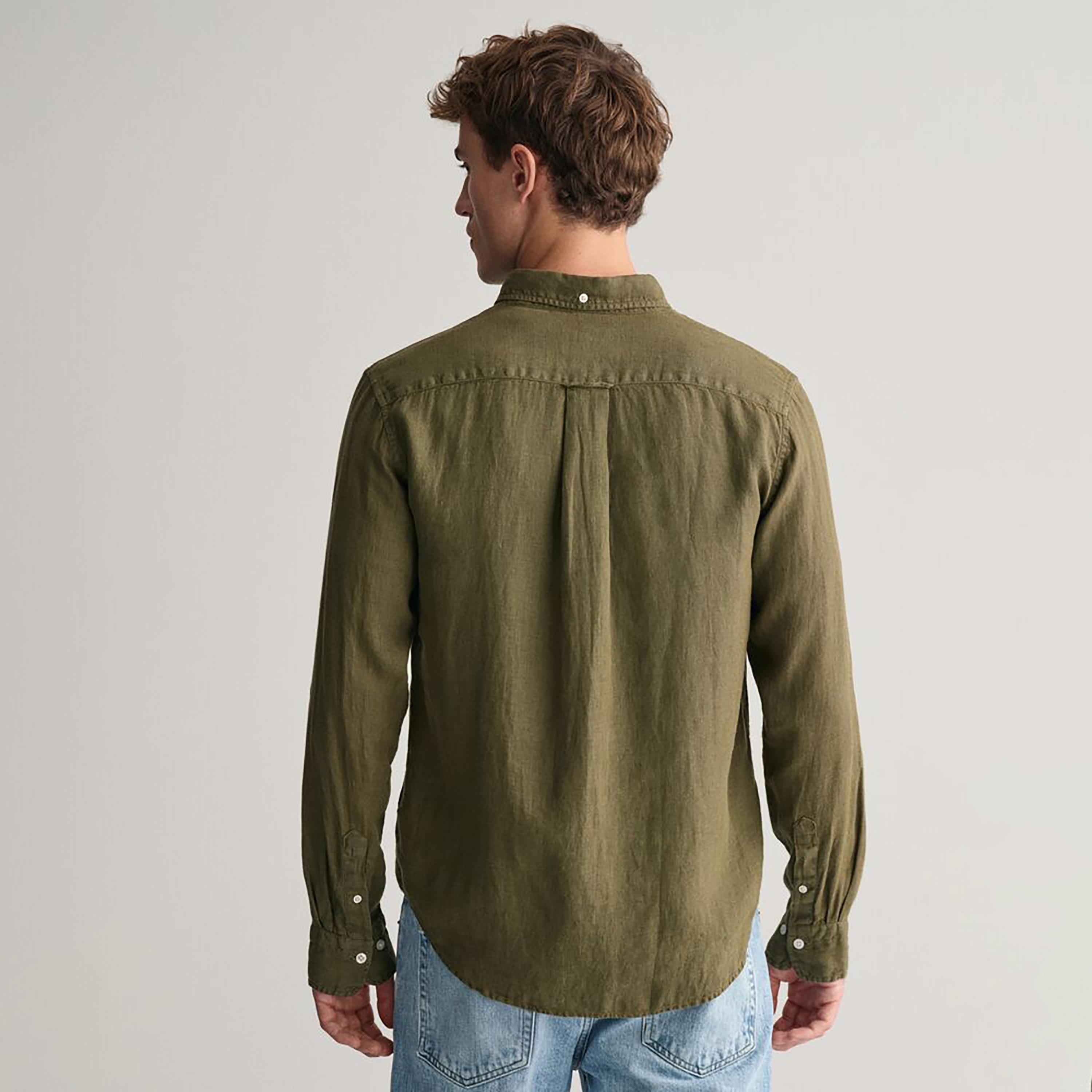 Gant Plain Button Down Collar Long Sleeves Garment-Dyed Shirt-men-clothing-shirts-image-8