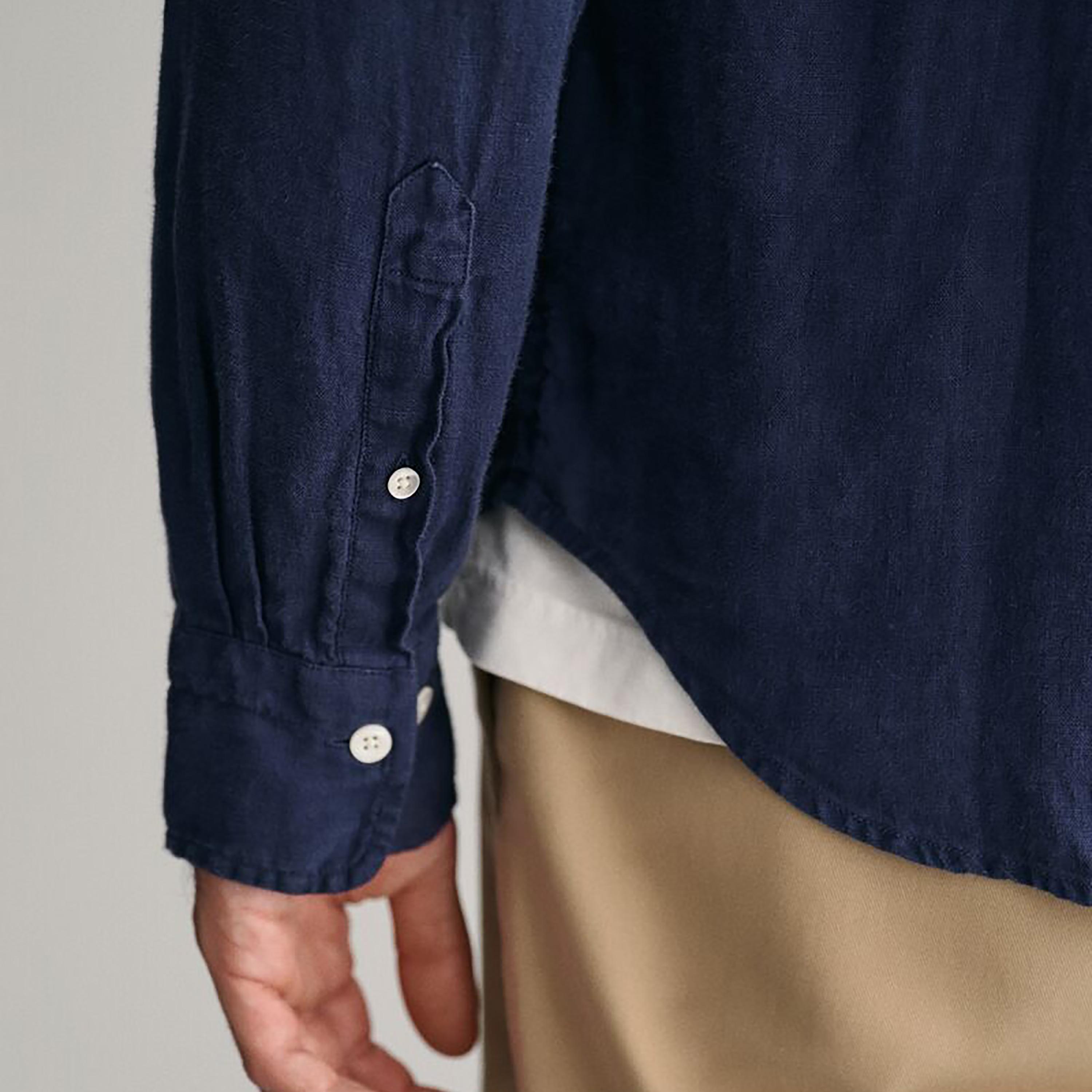 Gant Plain Button Down Collar Long Sleeves Garment-Dyed Shirt-men-clothing-shirts-image-11