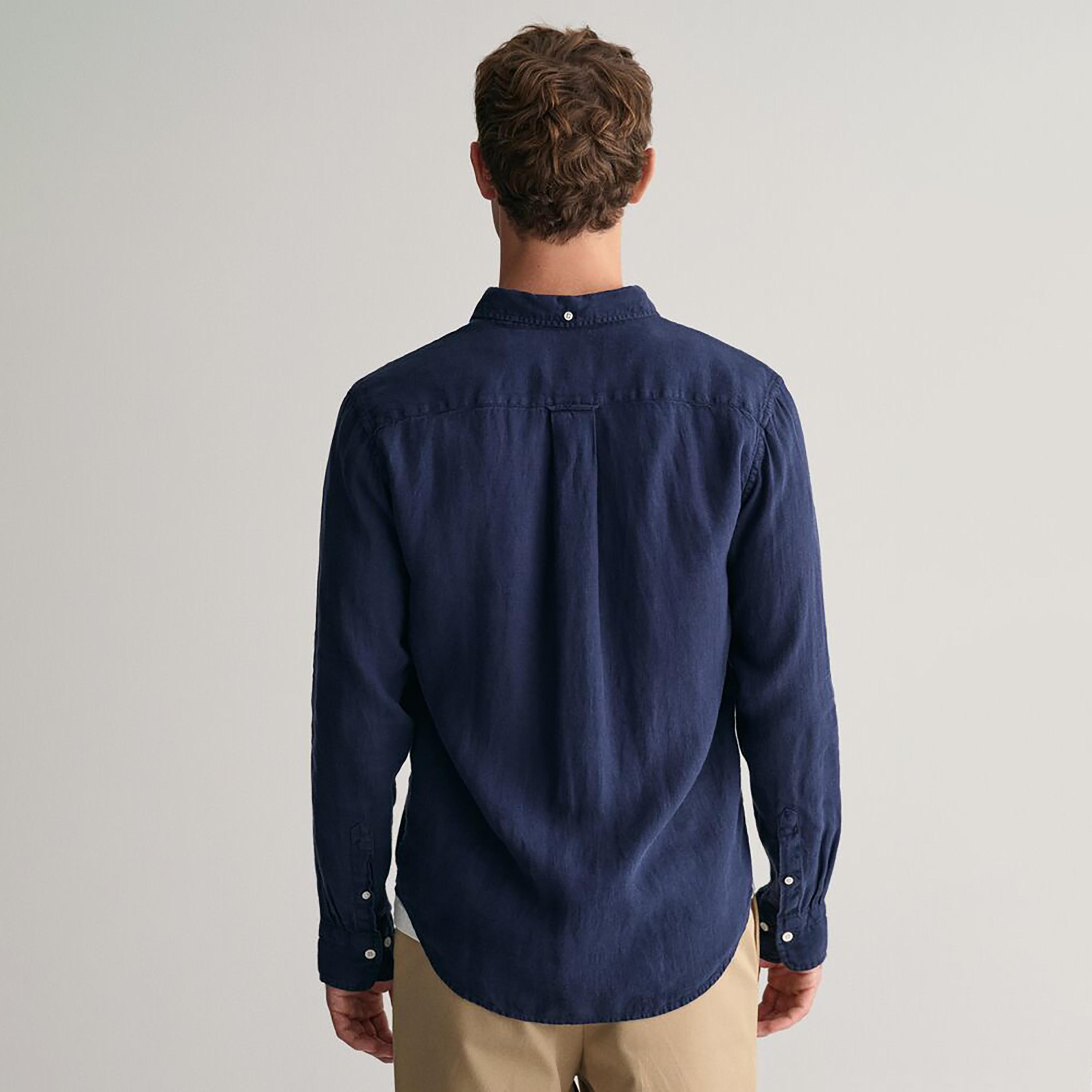 Gant Plain Button Down Collar Long Sleeves Garment-Dyed Shirt-men-clothing-shirts-image-12
