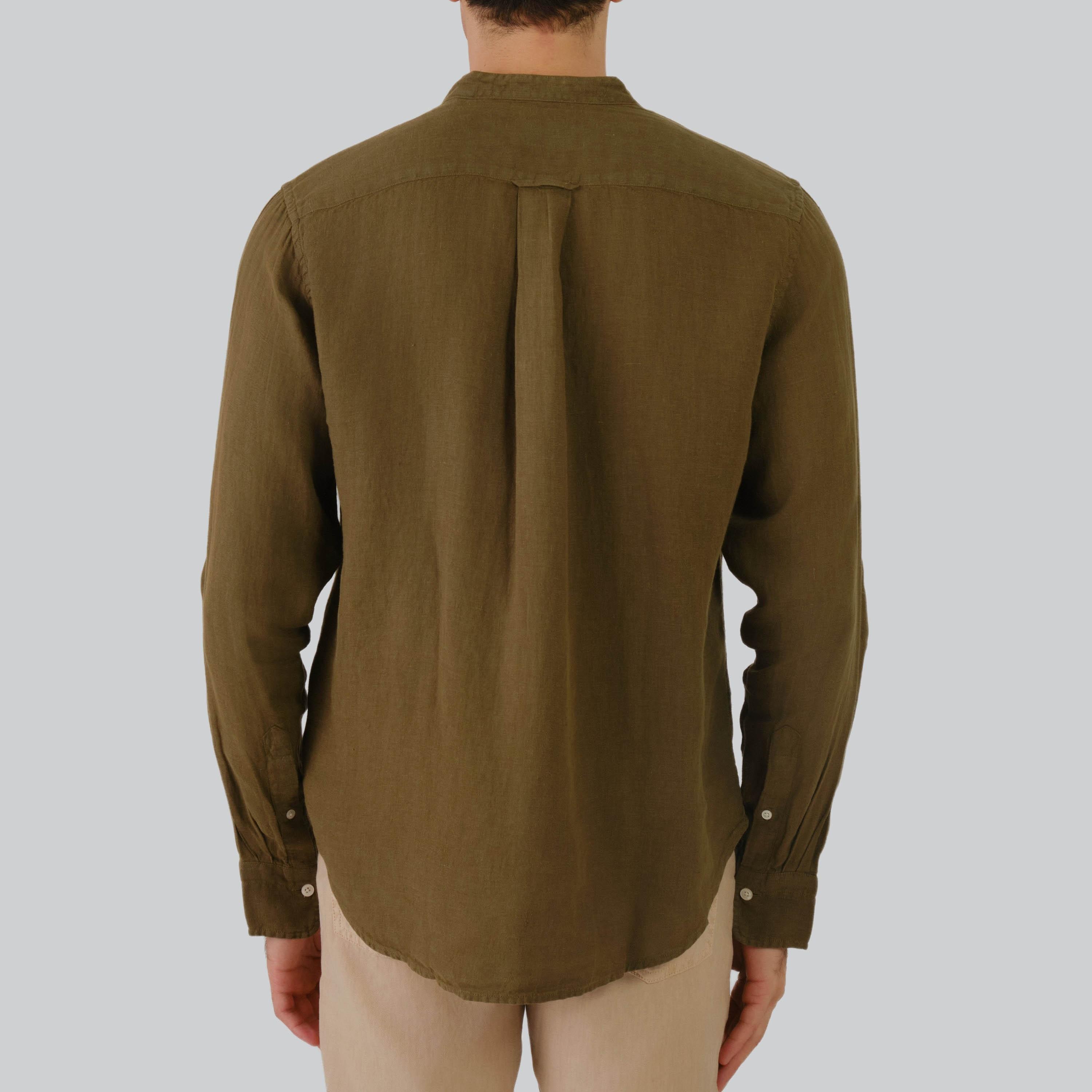 Gant Regular Fit Plain Mandarin Neck Long Sleeves Men's Shirt-men-clothing-shirts-image-3