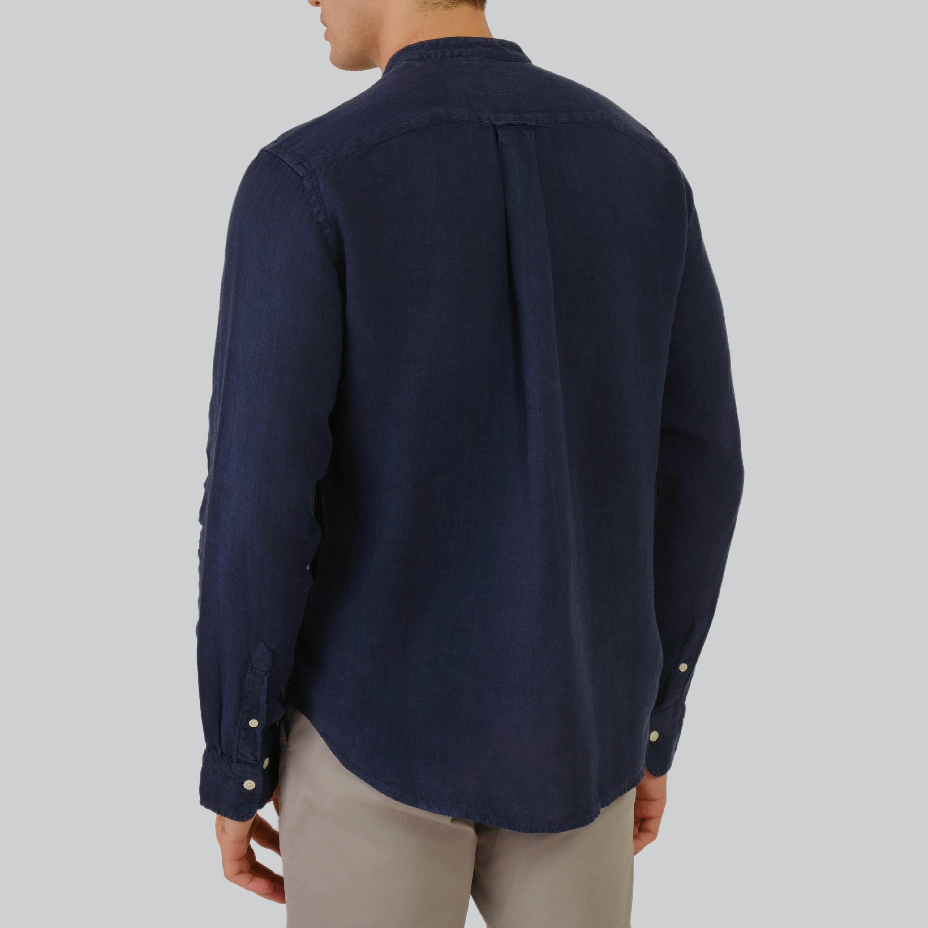 Gant Regular Fit Plain Mandarin Neck Long Sleeves Men's Shirt-men-clothing-shirts-image-7