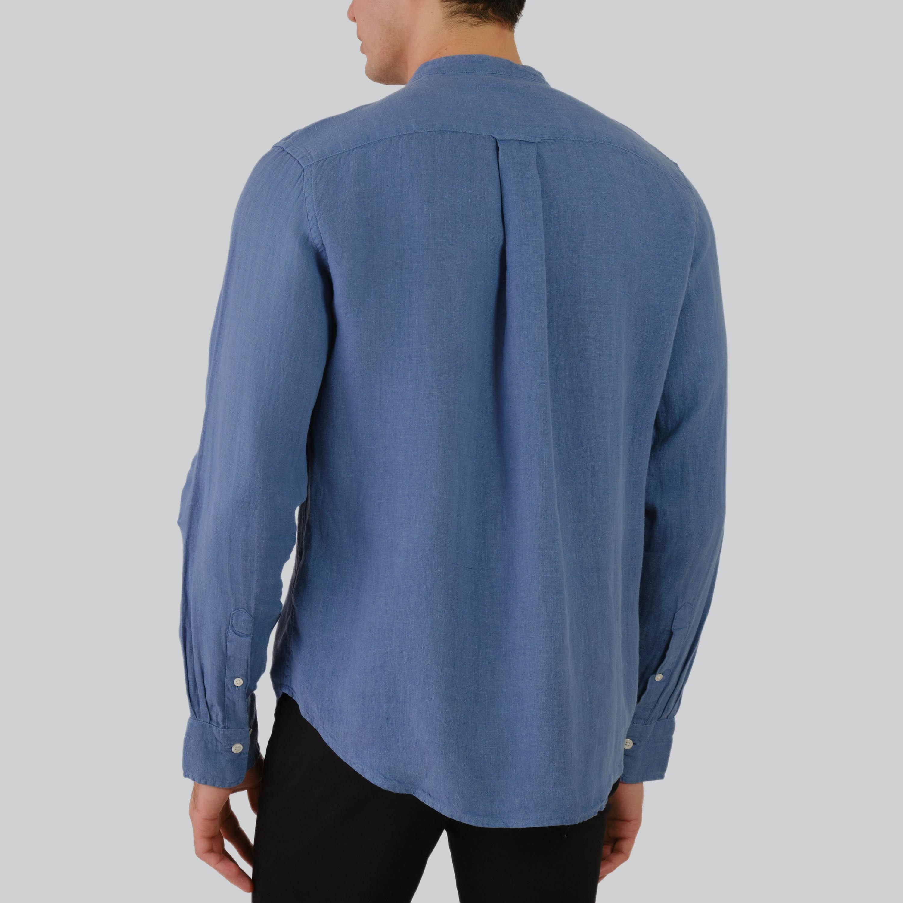 Gant Regular Fit Plain Mandarin Neck Long Sleeves Men's Shirt-men-clothing-shirts-image-11