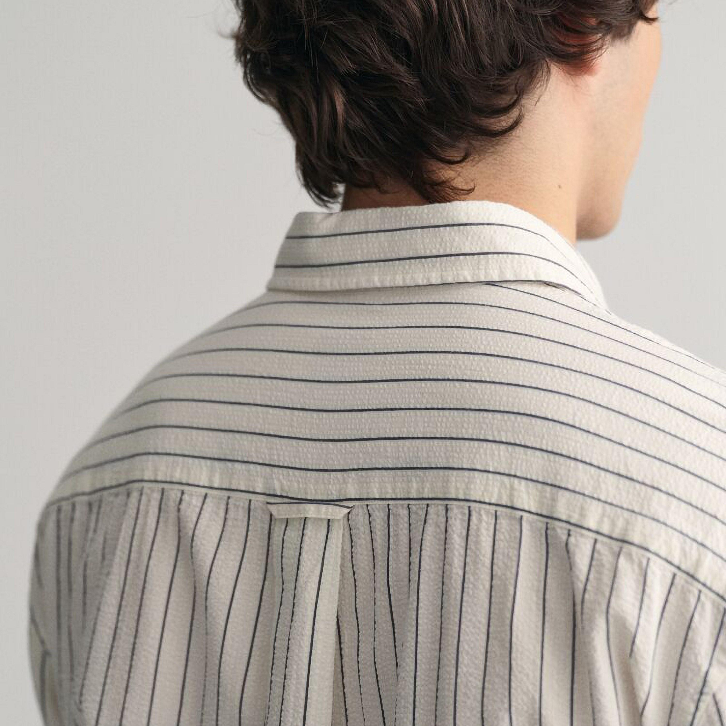Gant Relaxed Fit Striped Collared Long Sleeves Men's Shirt-men-clothing-shirts-image-2